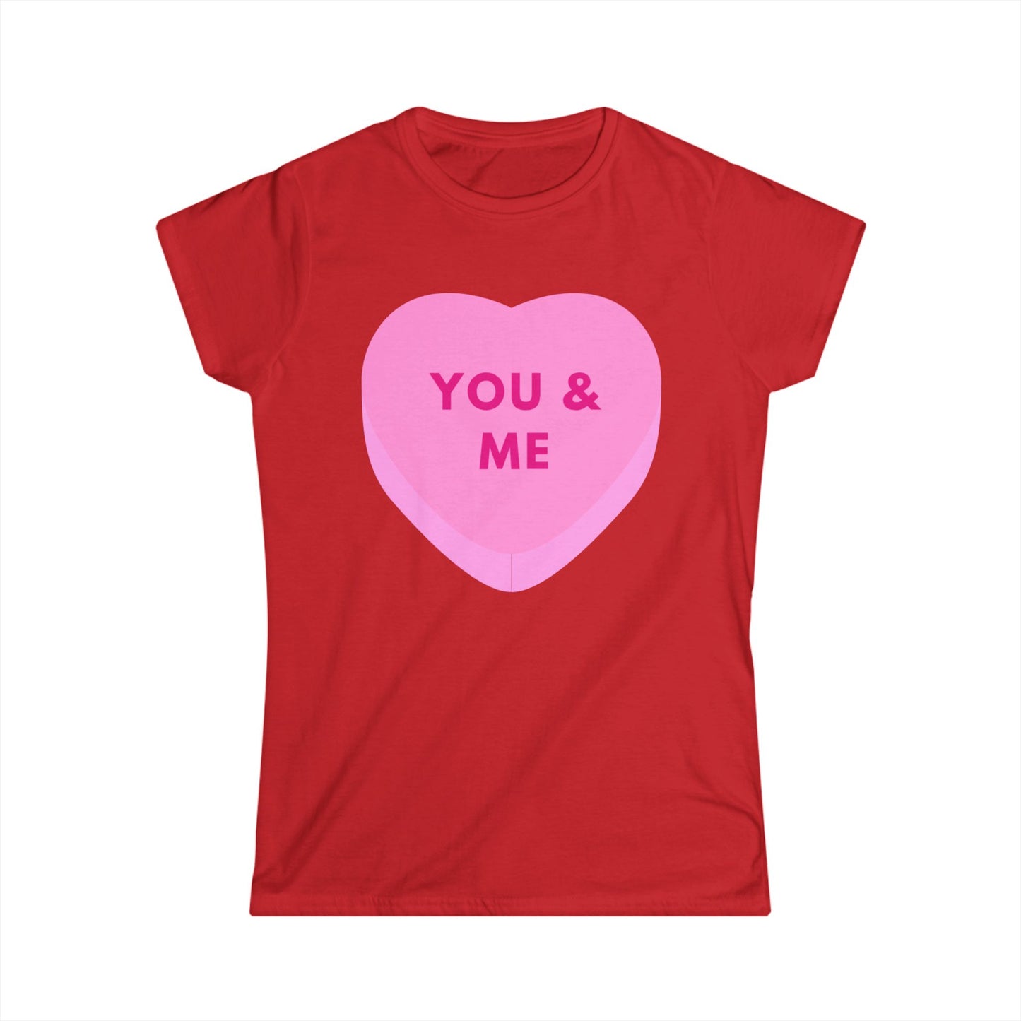 Valentine's Day Women's Softstyle Tee - 'You & Me' Heart T-Shirt
