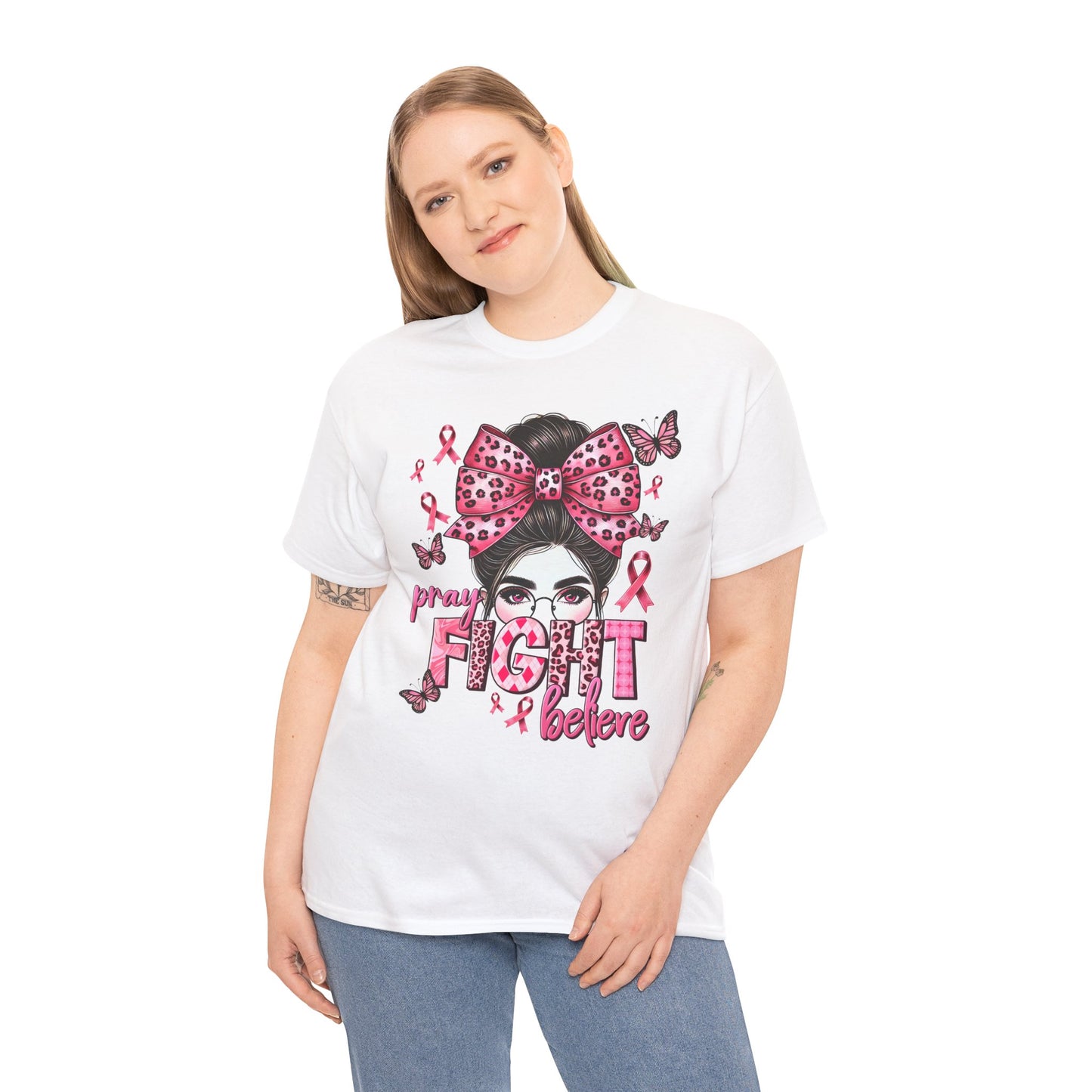 Pray Fight Believe Breast Cancer Awareness Tee