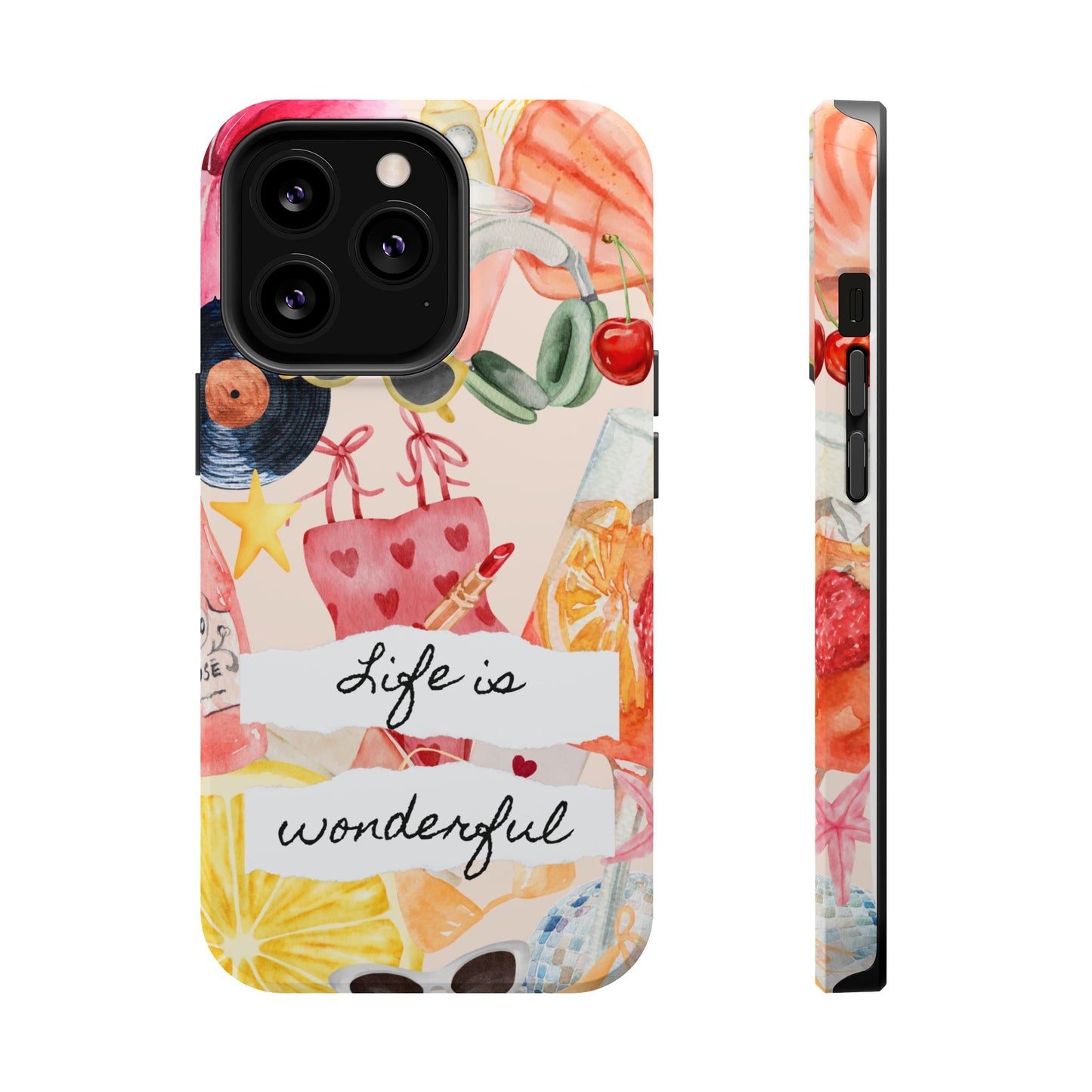Life is Wonderful, Stylish Phone Cover, Cute Phone Accessory, Gift for Her, Summer Vibe Phone Case