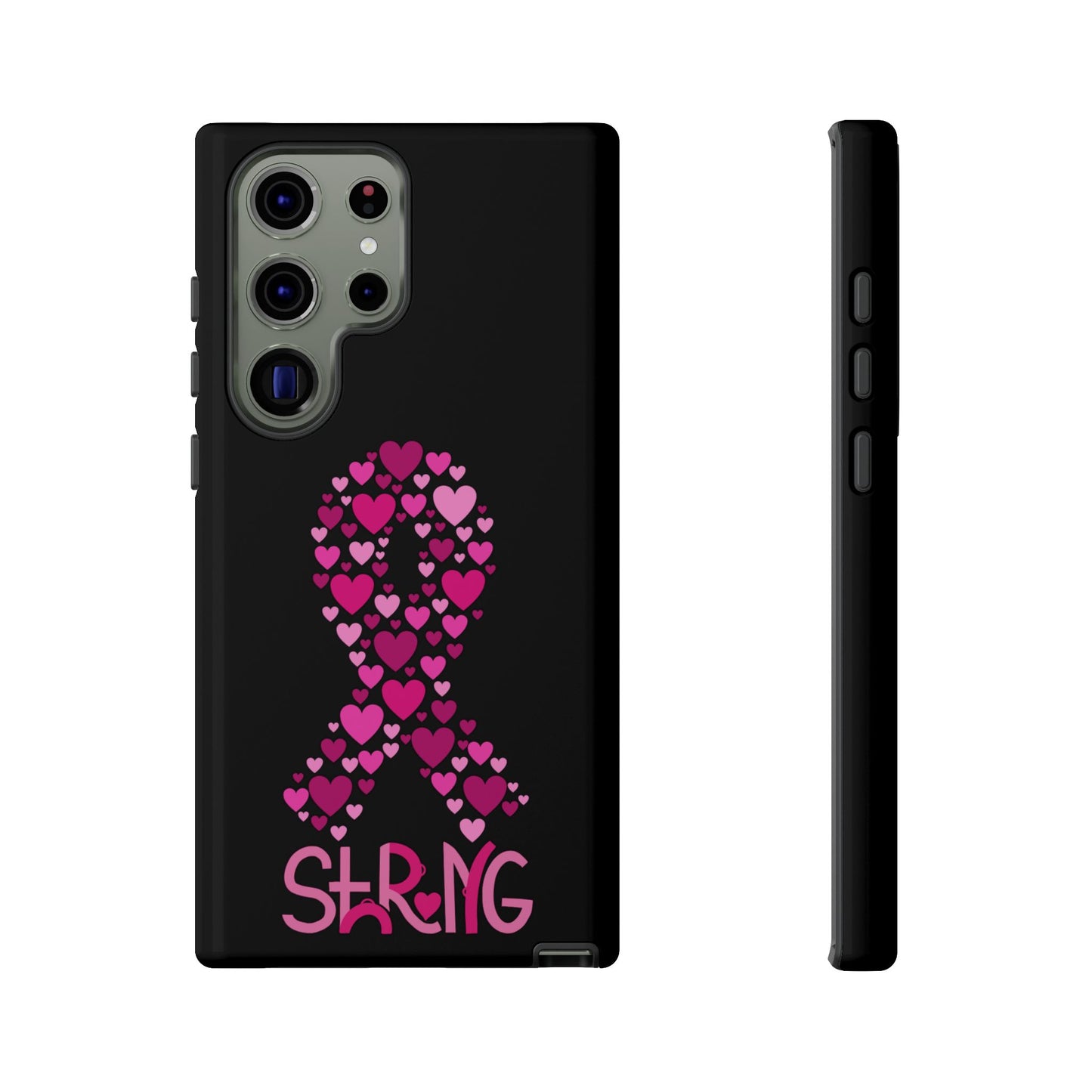 Pink Ribbon Phone Case - Strong Heart Design, Cancer Awareness, Gift for Supporters for Samsung