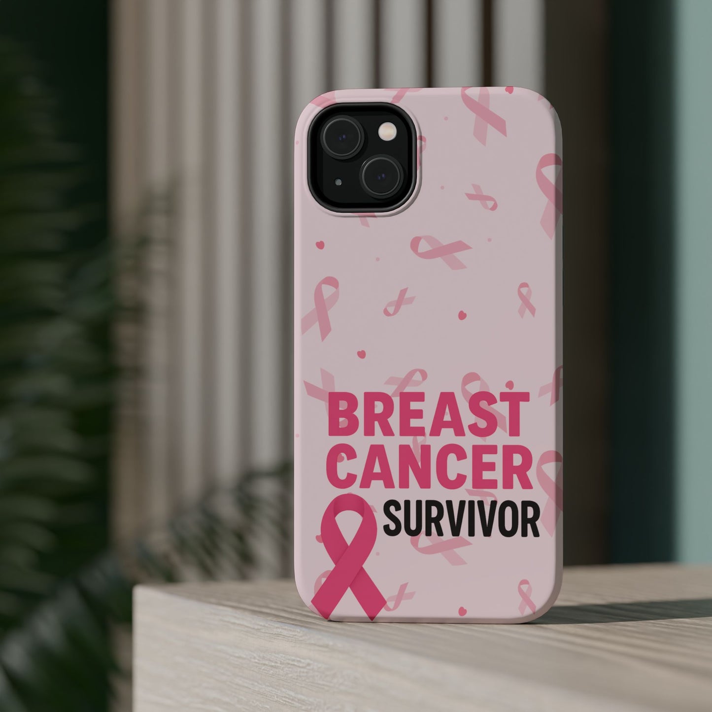 Breast Cancer Survivor Magnetic Phone Case, Impact-Resistant, Pink Ribbon for Iphone
