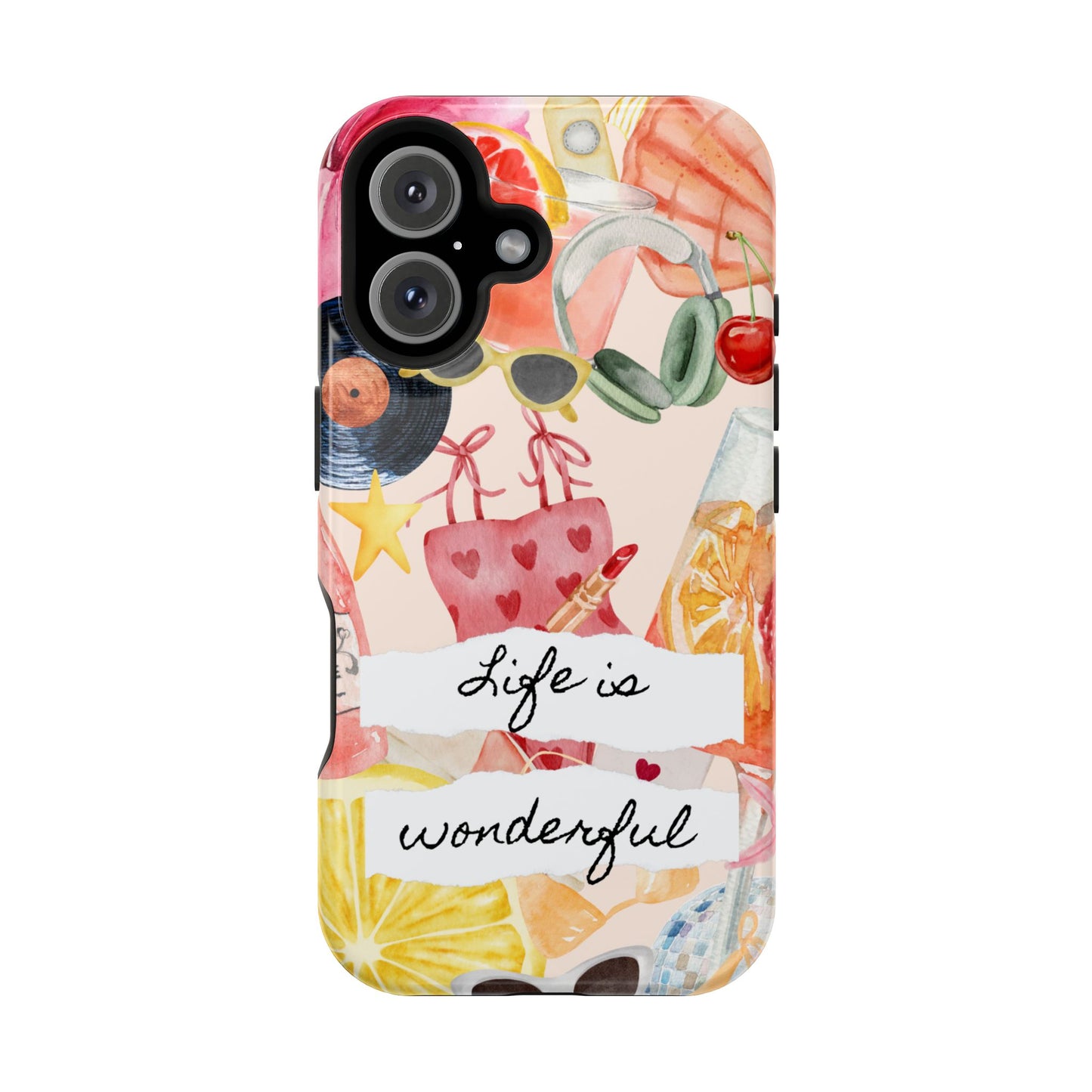 Life is Wonderful, Stylish Phone Cover, Cute Phone Accessory, Gift for Her, Summer Vibe Phone Case