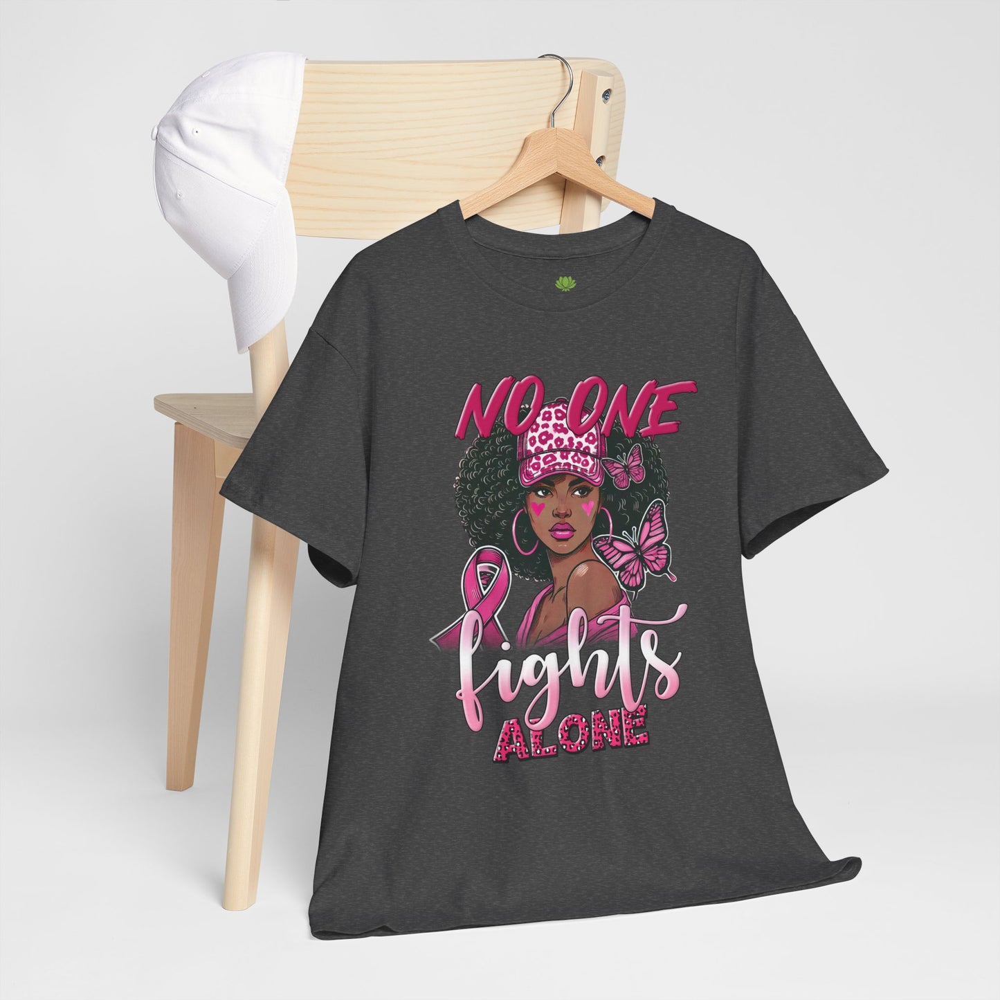 Empowerment Unisex Heavy Cotton Tee - "No One Fights Alone"