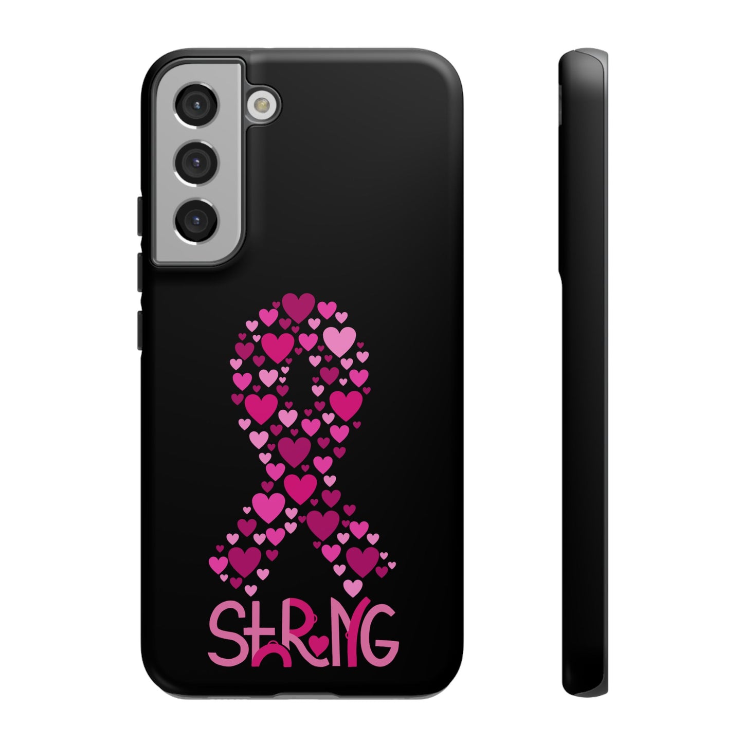 Pink Ribbon Phone Case - Strong Heart Design, Cancer Awareness, Gift for Supporters for Samsung