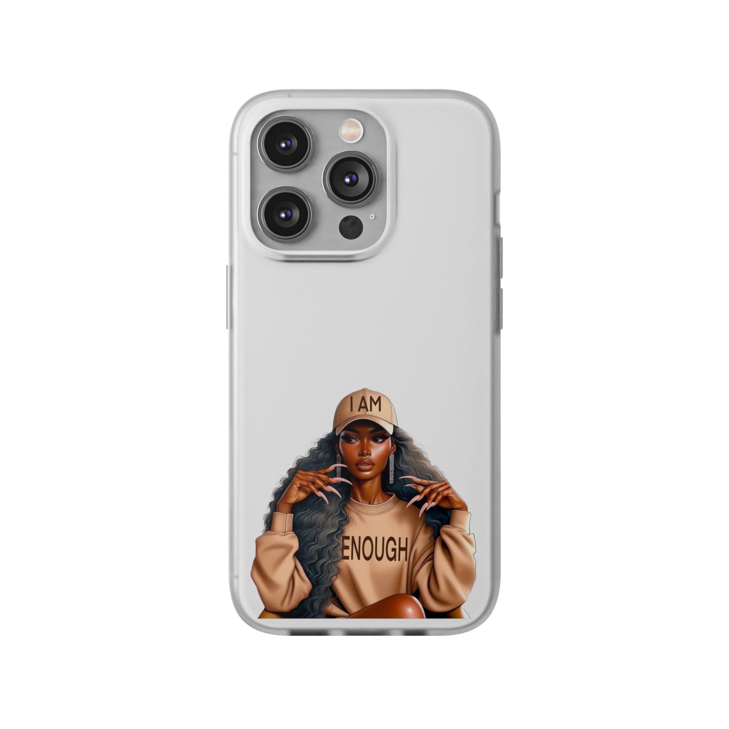 Empowerment Flexi Case | 'I AM ENOUGH' Design | Stylish Phone Cover for Confident Women
