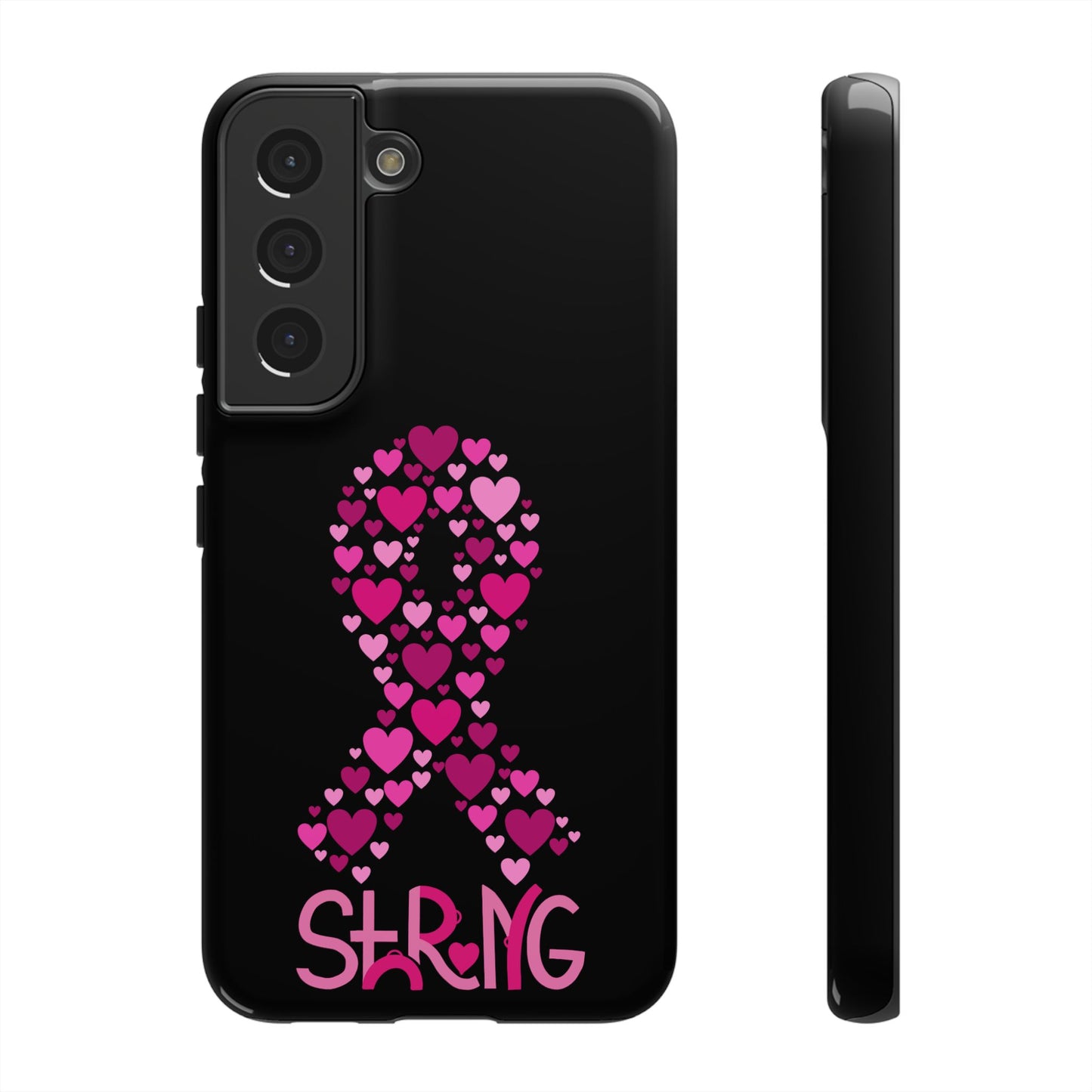 Pink Ribbon Phone Case - Strong Heart Design, Cancer Awareness, Gift for Supporters for Samsung