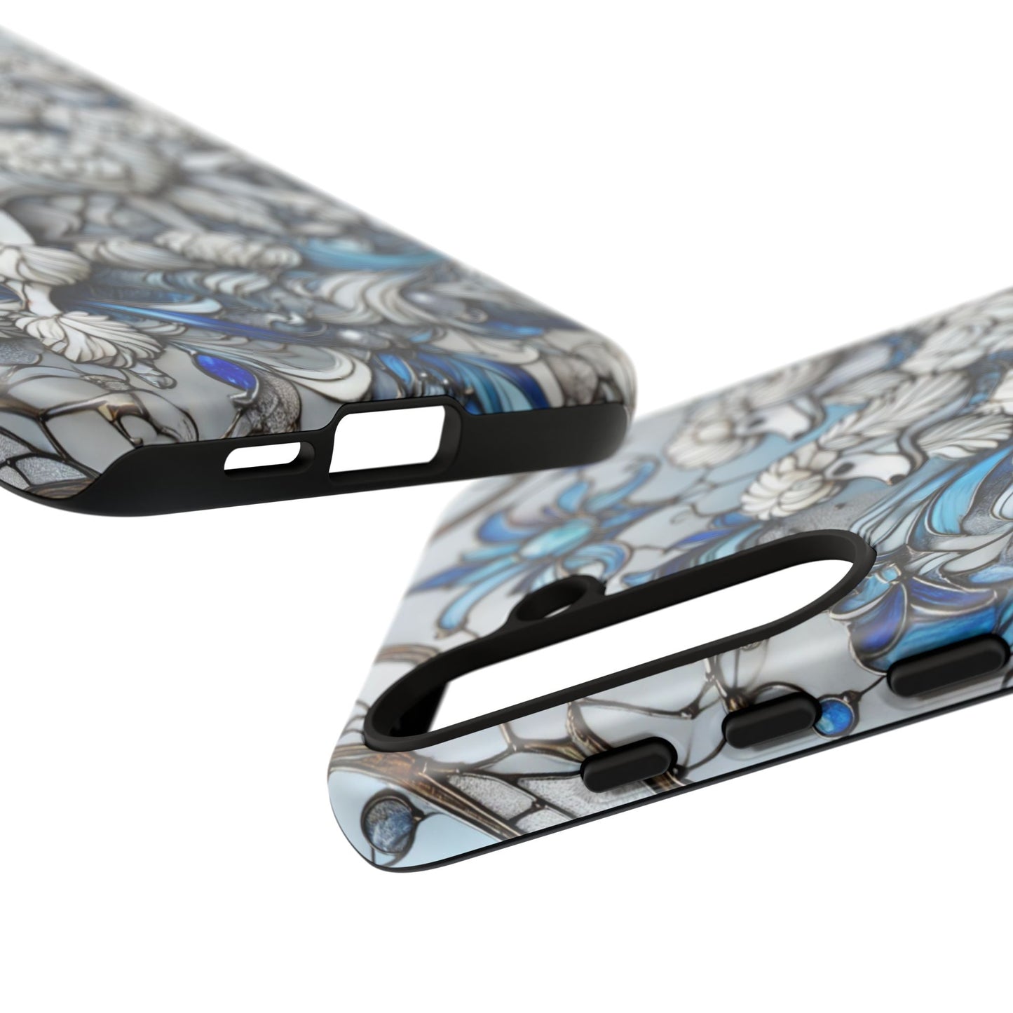 Phone Case - Elegant Blue and White Poodle Art for Samsung Phone