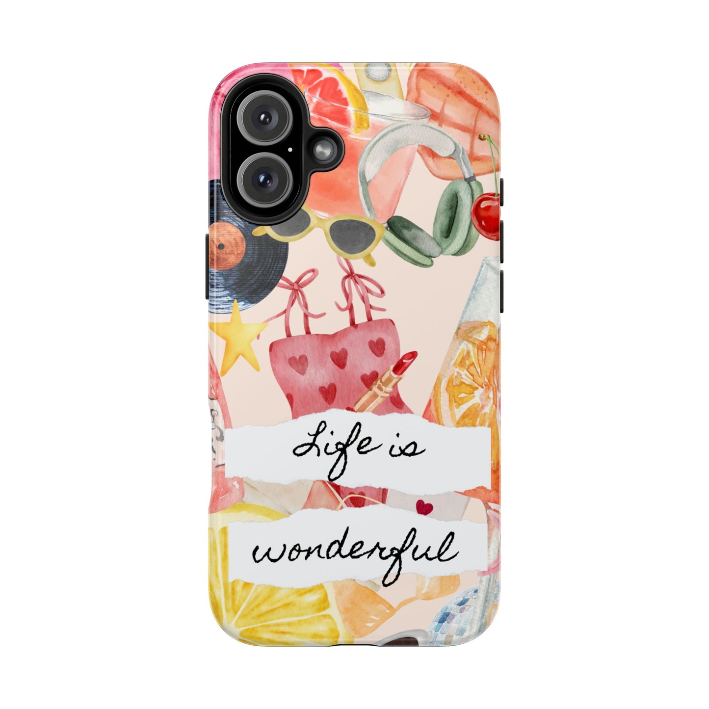Life is Wonderful, Stylish Phone Cover, Cute Phone Accessory, Gift for Her, Summer Vibe Phone Case