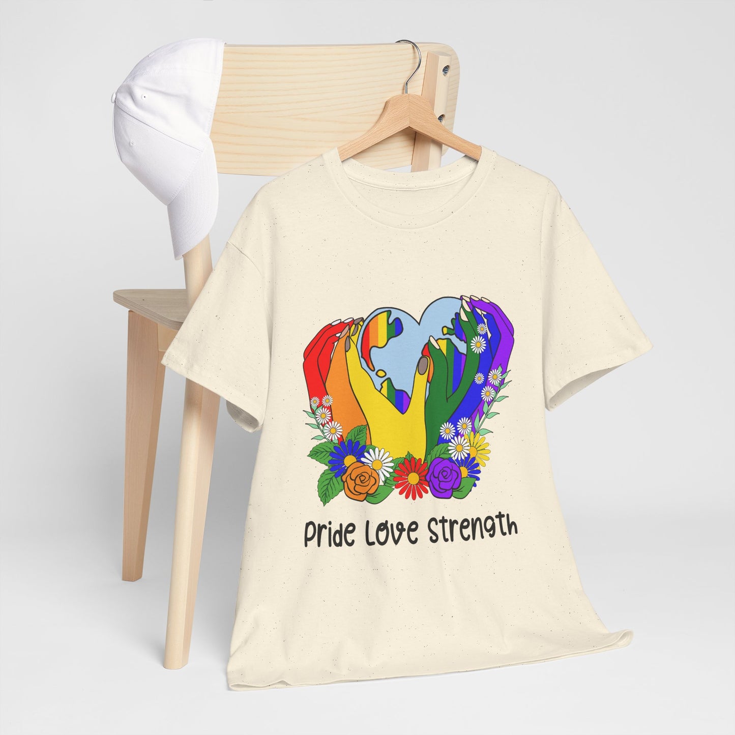 Pride Love Strength Unisex Cotton Tee - Celebrate Diversity and Unity