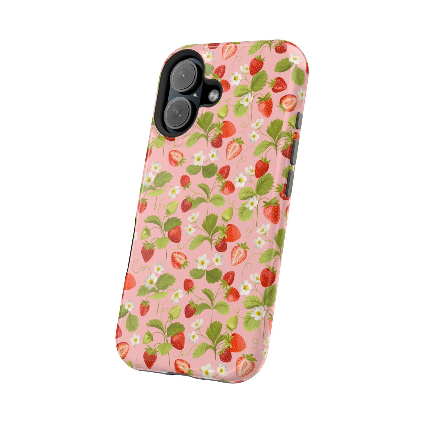 Strawberry Pattern Magnetic Phone Case, Fruit Lover’s Accessory, Cute Gift, Summer Vibe, Phone Protection