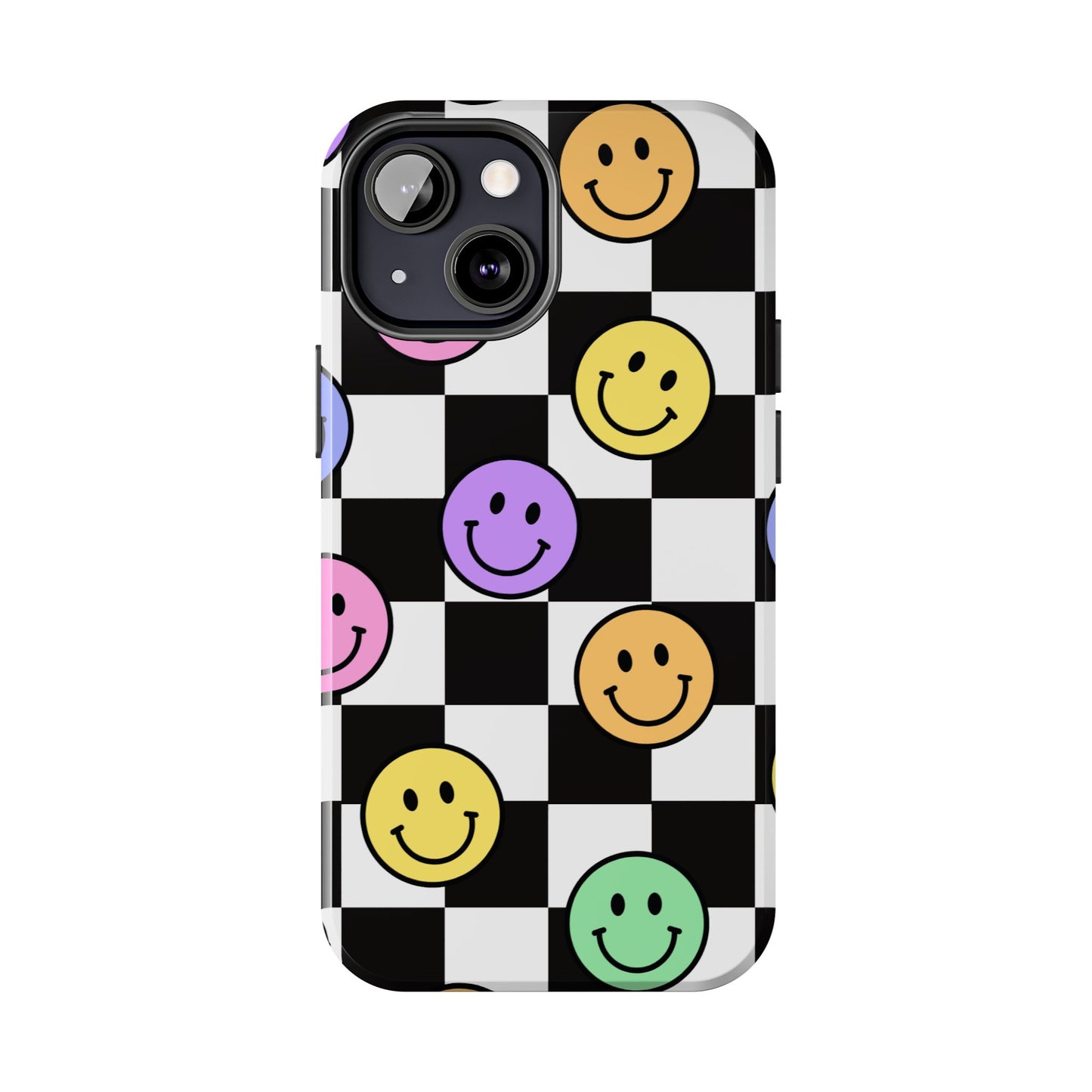 Colorful Smiley Face Phone Case, Durable Phone Cover, Fun Tech Accessories, Great for Gifts, Birthday, Holiday