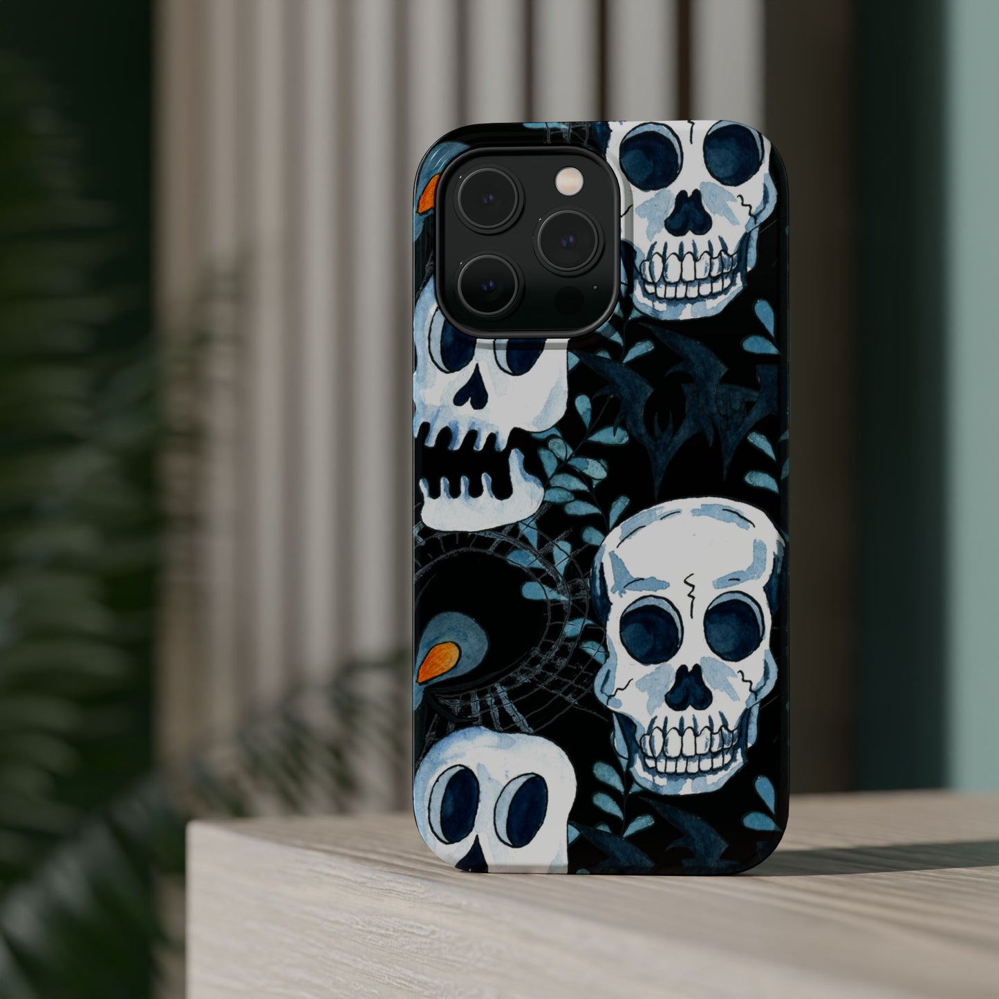 Phone Case - Skull Magnetic Impact-Resistant Case - Halloween - FREE Shipping for Iphone
