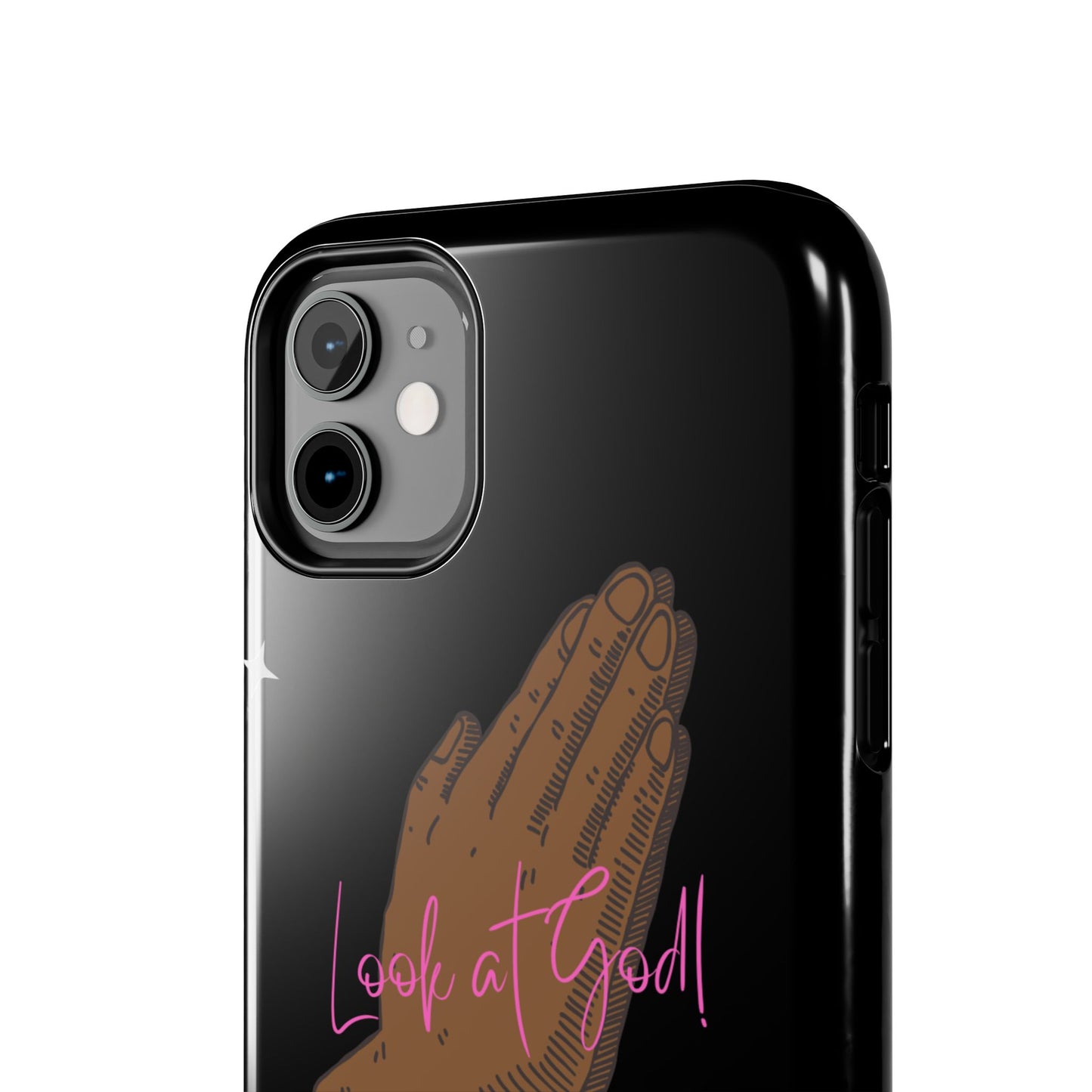 Phone Cases - 'Look at God' Praying Hands Religious Design Tough Case for iPhone