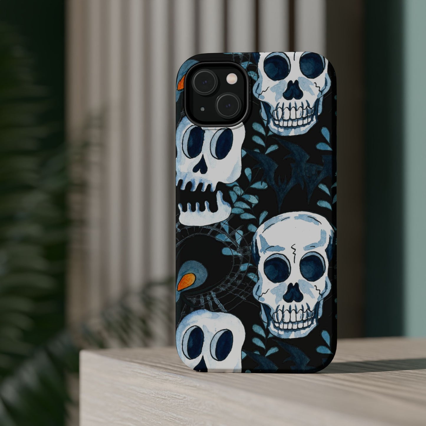 Phone Case - Skull Magnetic Impact-Resistant Case - Halloween - FREE Shipping for Iphone