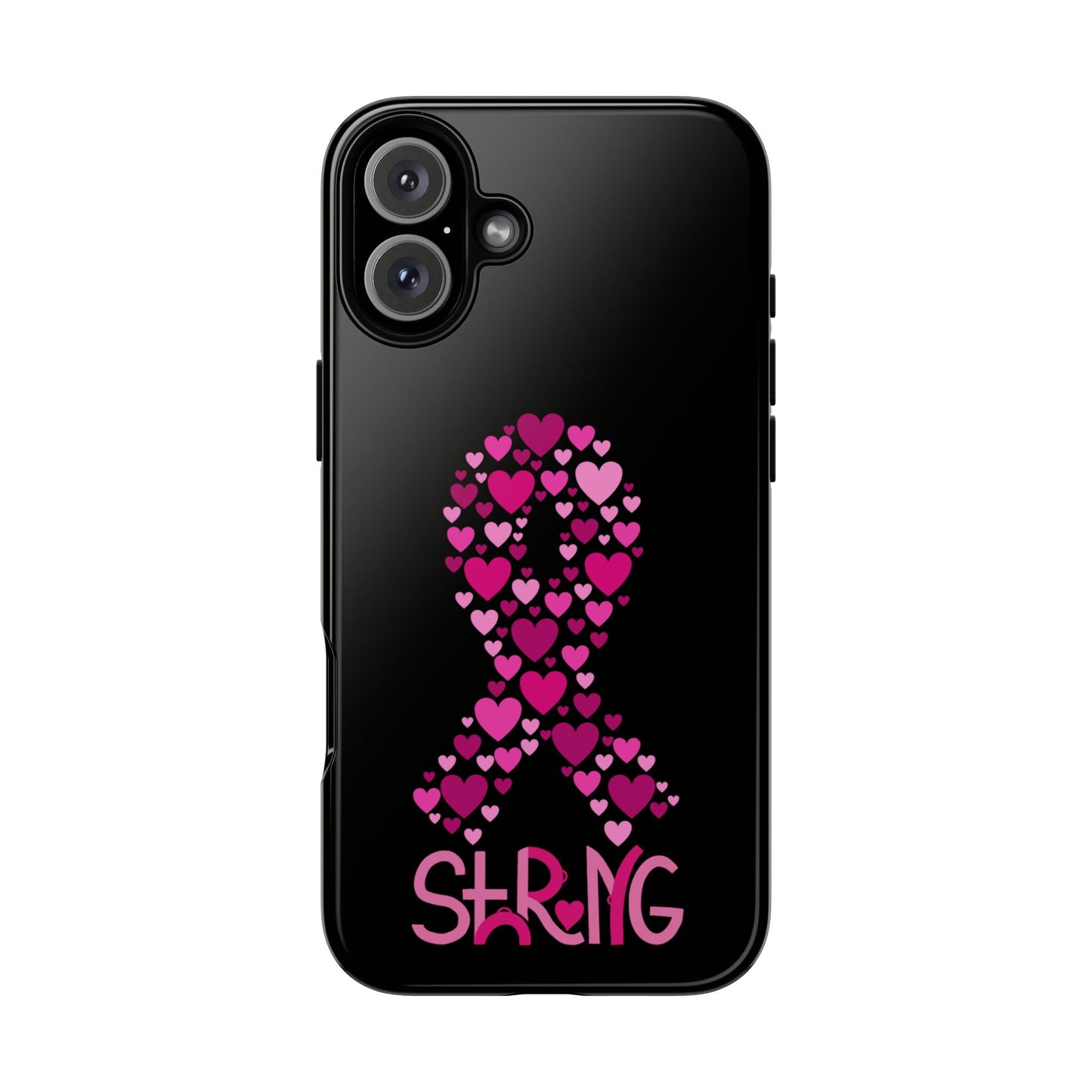 Pink Ribbon Phone Case - Strong Heart Design, Cancer Awareness, Gift for Supporters for IPhone