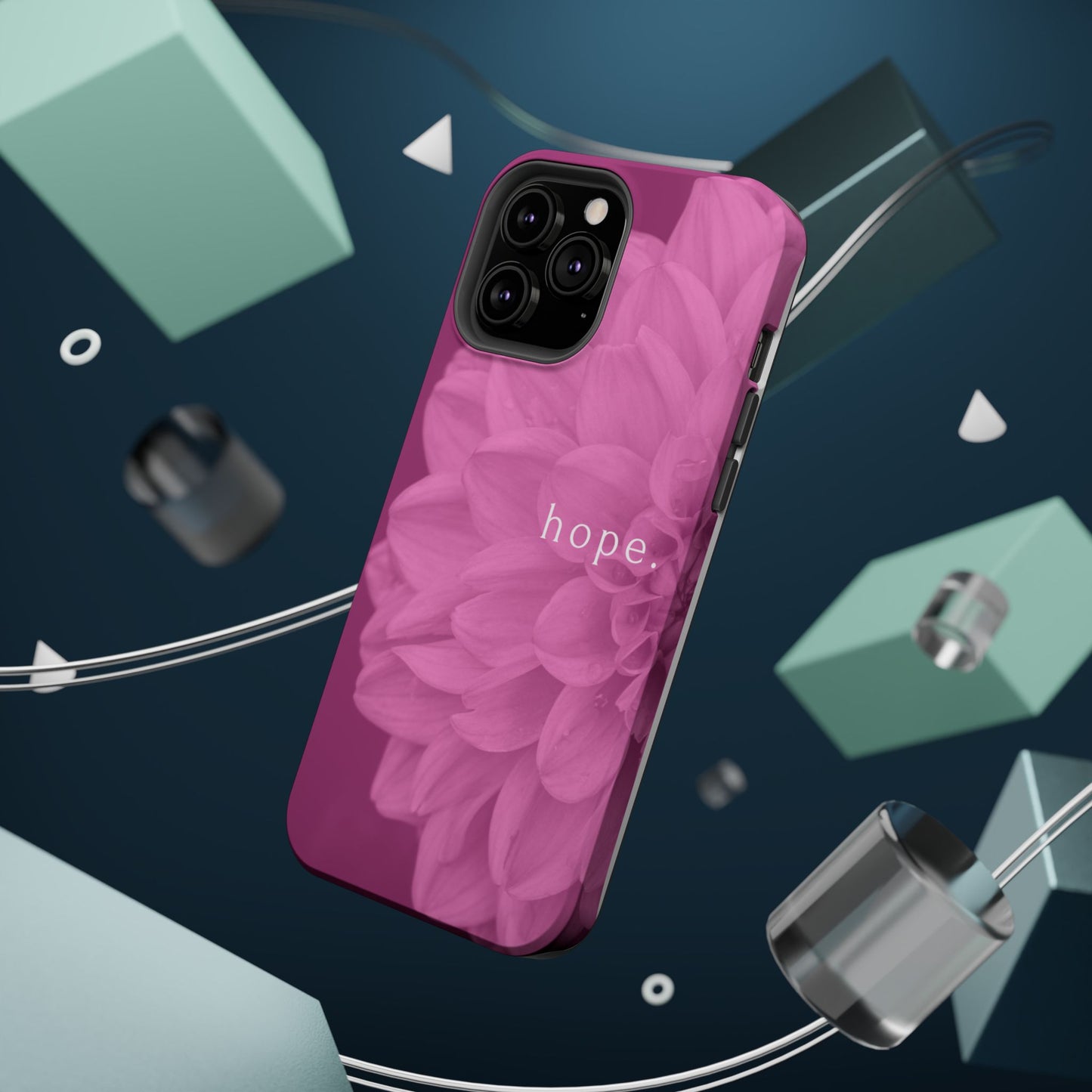Hopeful, Inspirational Pink Flower Design Phone Case
