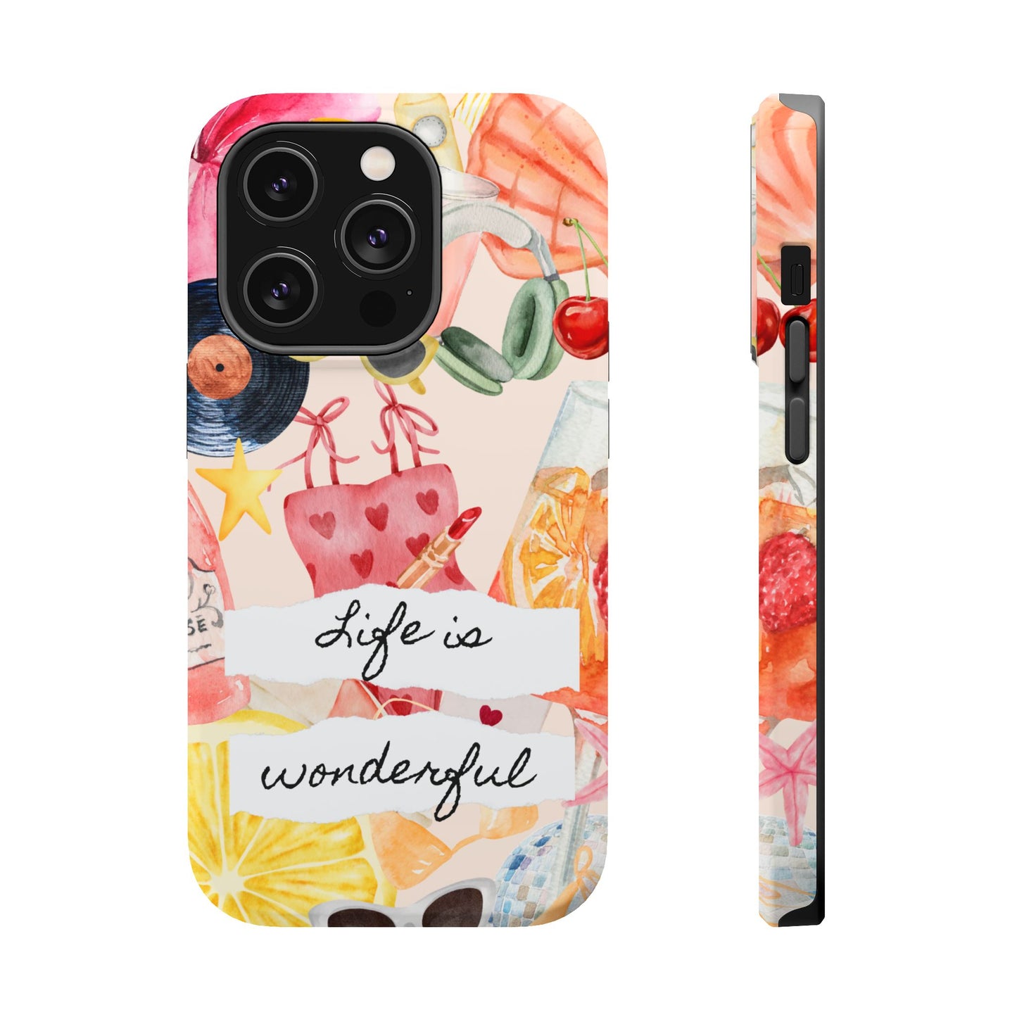 Life is Wonderful, Stylish Phone Cover, Cute Phone Accessory, Gift for Her, Summer Vibe Phone Case
