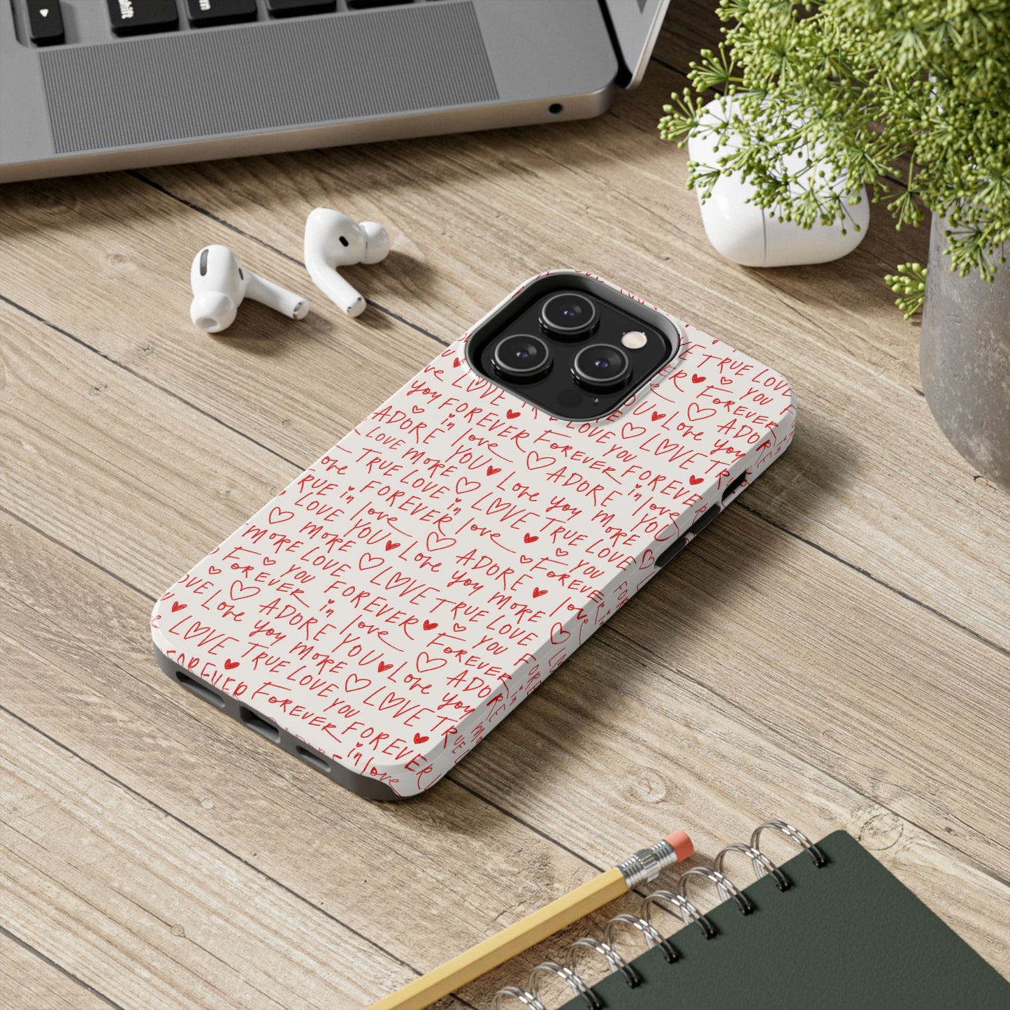 Love Hearts Tough Case for iPhone, Cute Heart Design, Adore You Case, True Love Protection