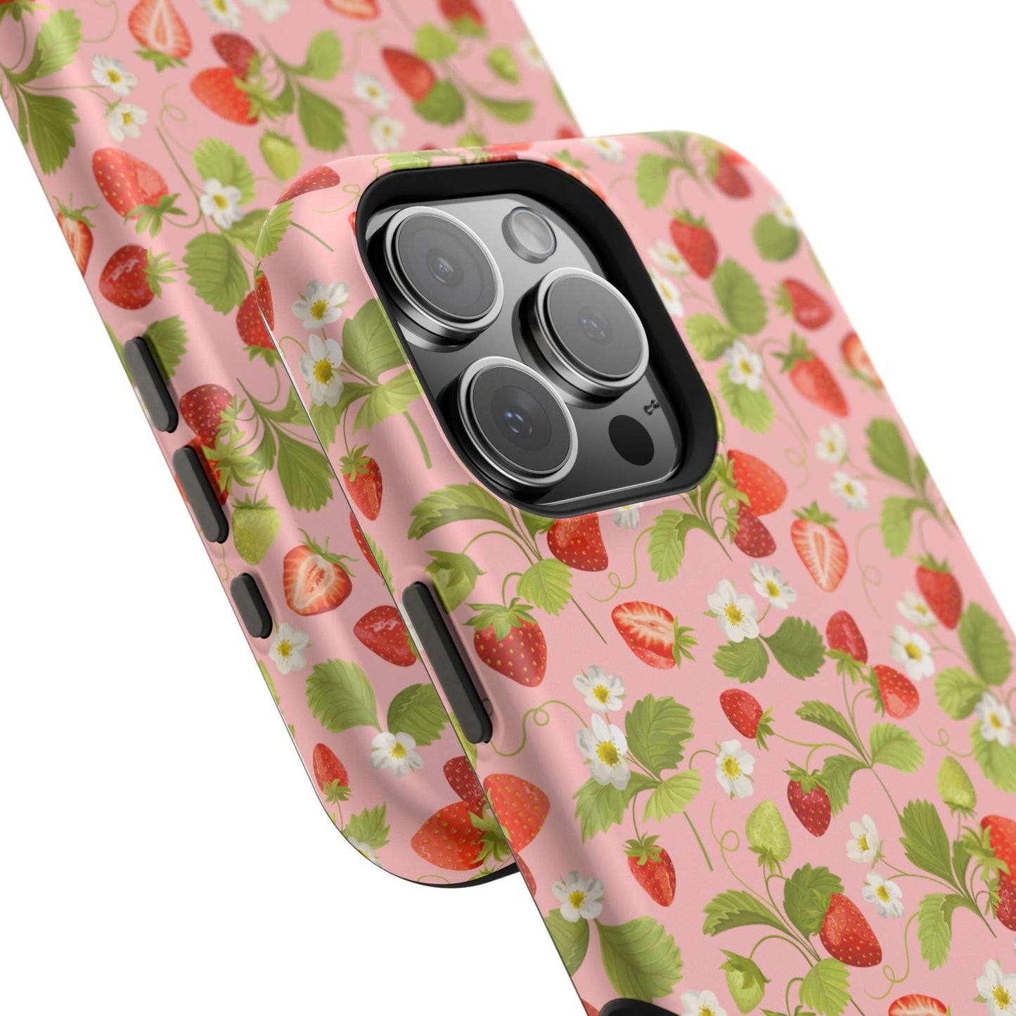Strawberry Pattern Magnetic Phone Case, Fruit Lover’s Accessory, Cute Gift, Summer Vibe, Phone Protection