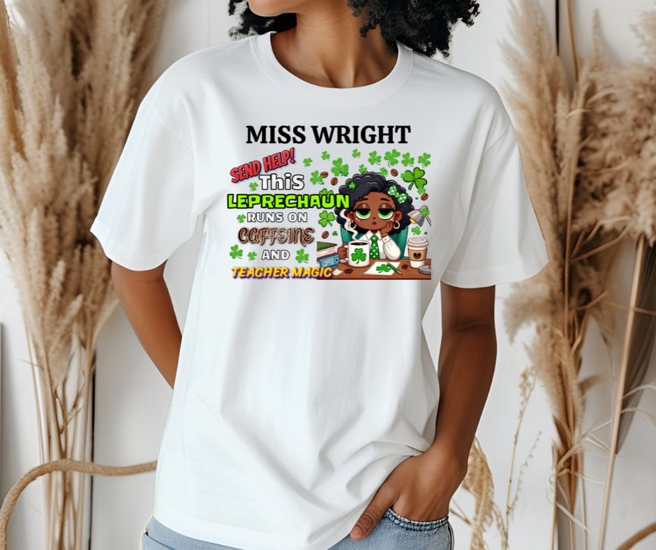 Whimsical Personalized St. Patrick's Day Unisex Tee, Teacher Gift, Funny Leprechaun Shirt