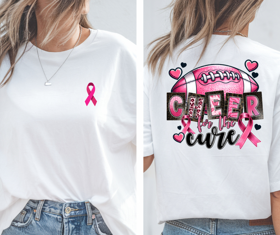 Breast Cancer Awareness Tee - "Cheer for the cure" Unisex Cotton Shirt