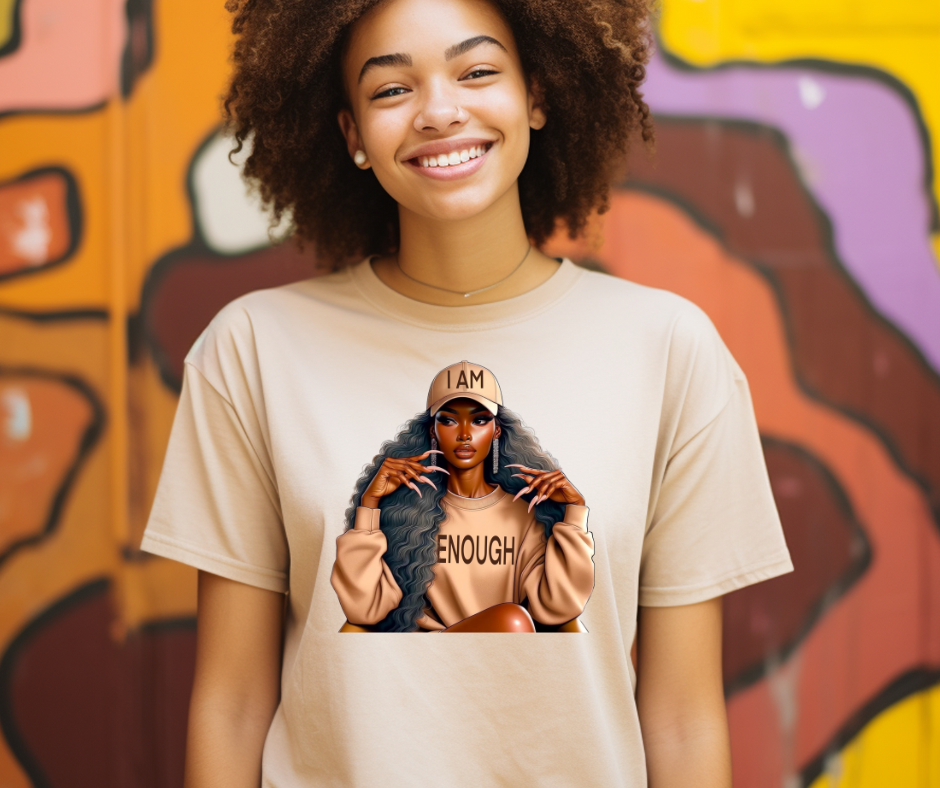 Empowering Unisex Softstyle T-Shirt - 'I AM ENOUGH' Statement Tee