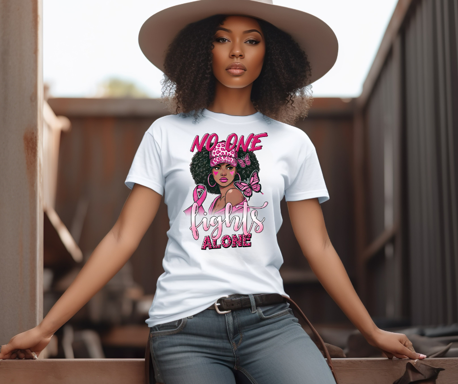 Empowerment Unisex Heavy Cotton Tee - "No One Fights Alone"