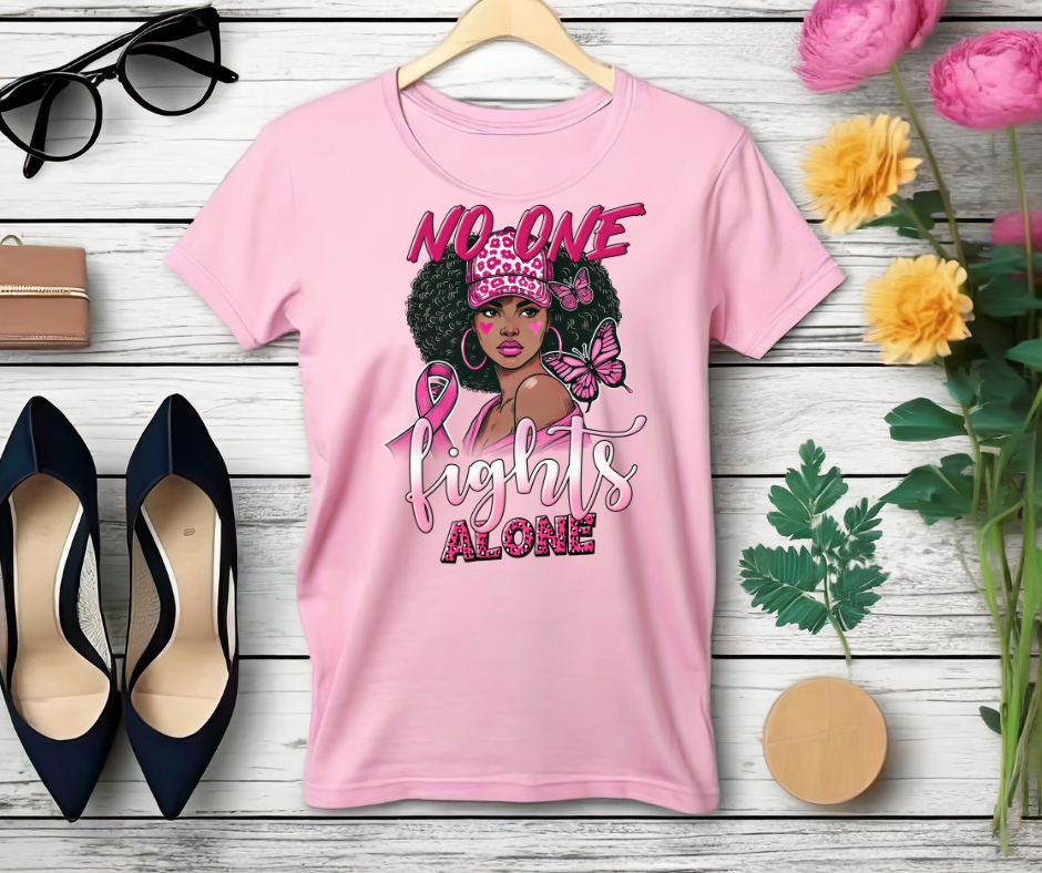 Empowerment Unisex Heavy Cotton Tee - "No One Fights Alone"