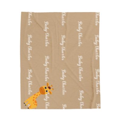 Personalized Cozy Giraffe Baby Blanket - Velveteen Plush for Nursery Decor