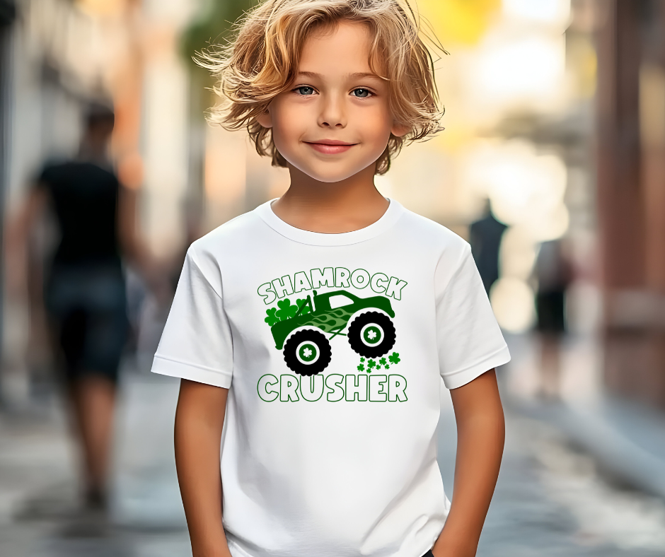 Shamrock Crusher Kids Heavy Cotton Tee - Fun St. Patrick's Day Shirt