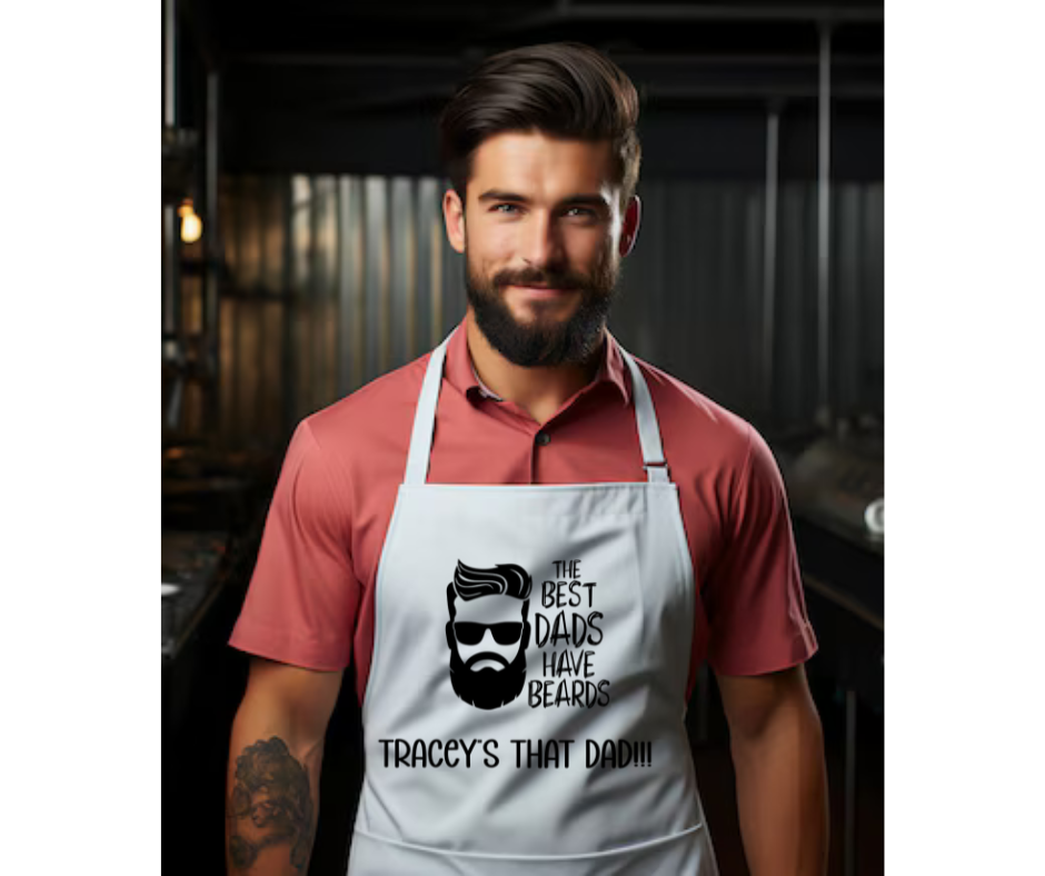 Personalized Apron Just for Dad! "The Best Dads have Beards"