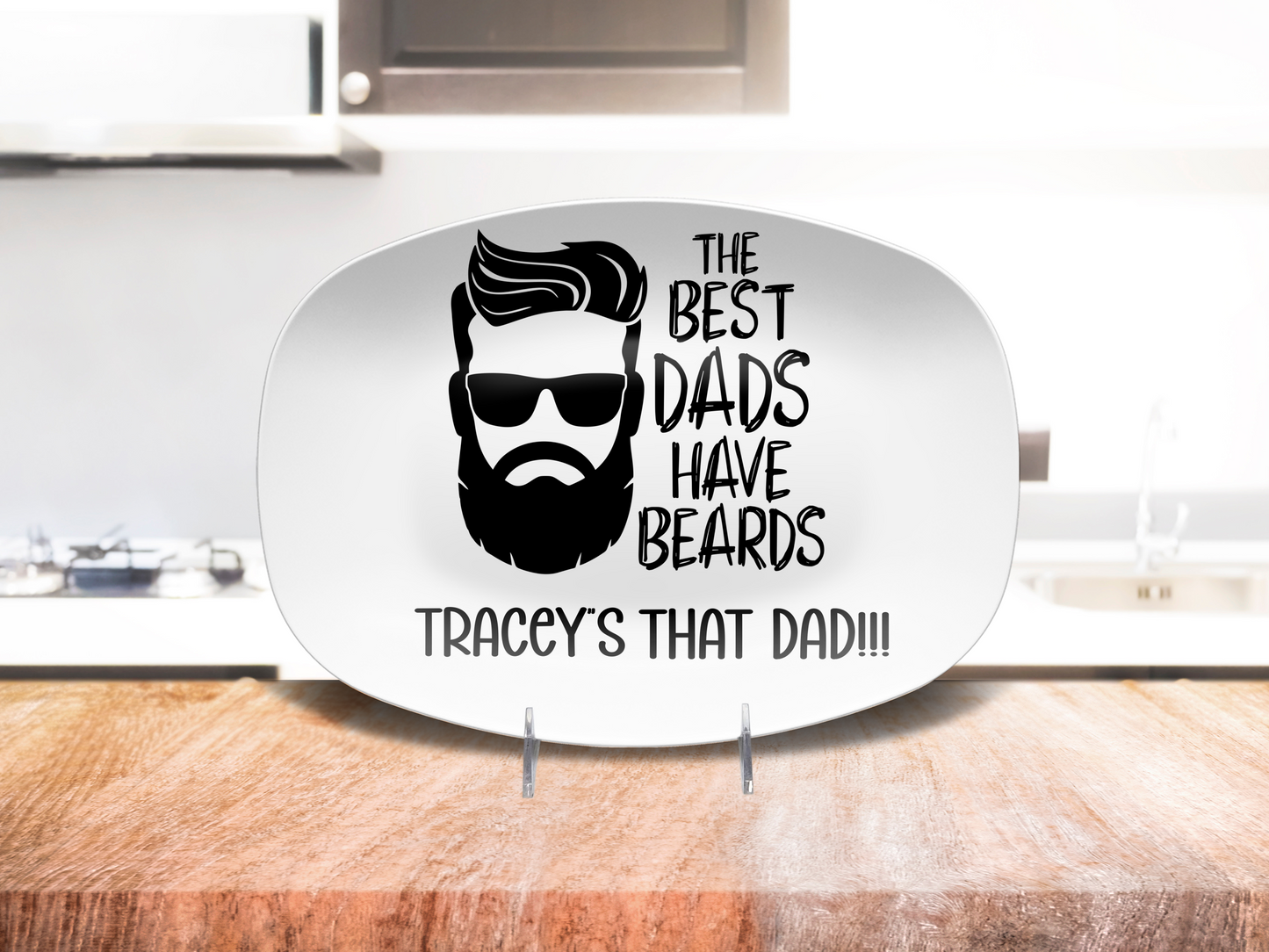 The Best Dads Have Beards Personalized Grilling Platter