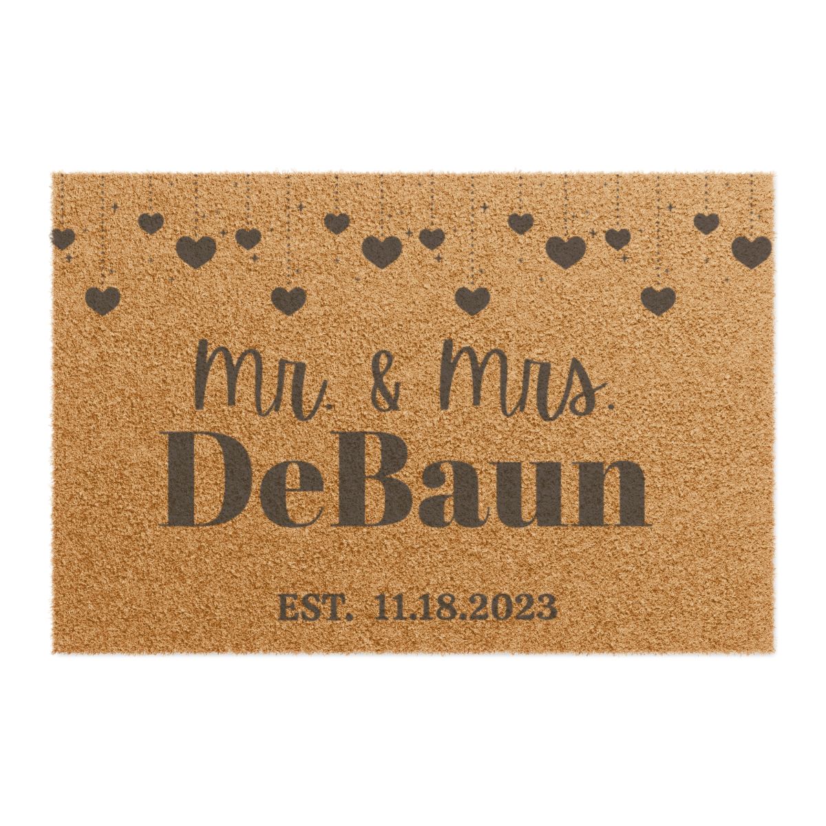 Personalized Doormat with Name for Wedding, Anniversary Date