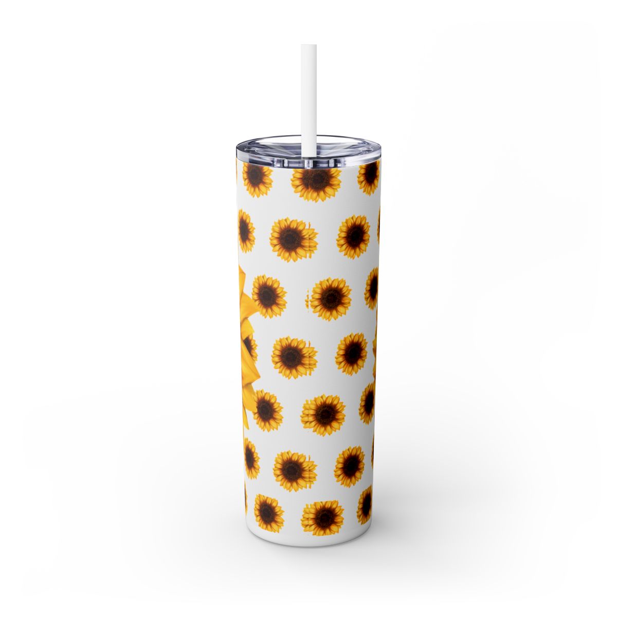 Sunflower-themed Personalized Tumbler with Straw, 20oz