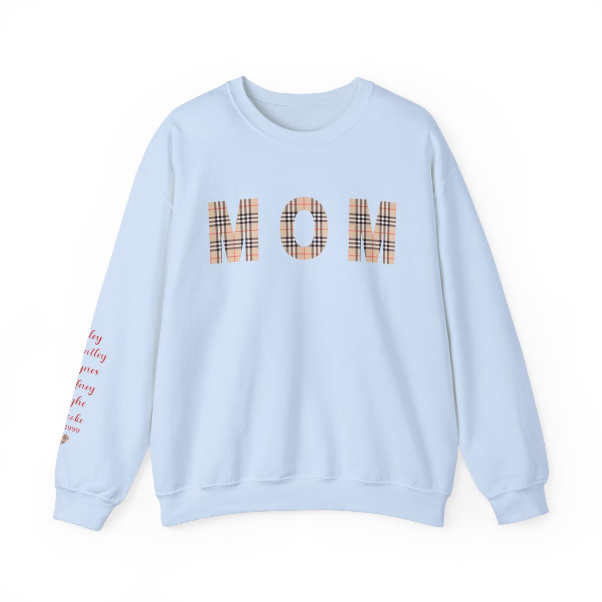 Personalized Mother's Day Crewneck Sweatshirt with grandkids' names on the sleeves