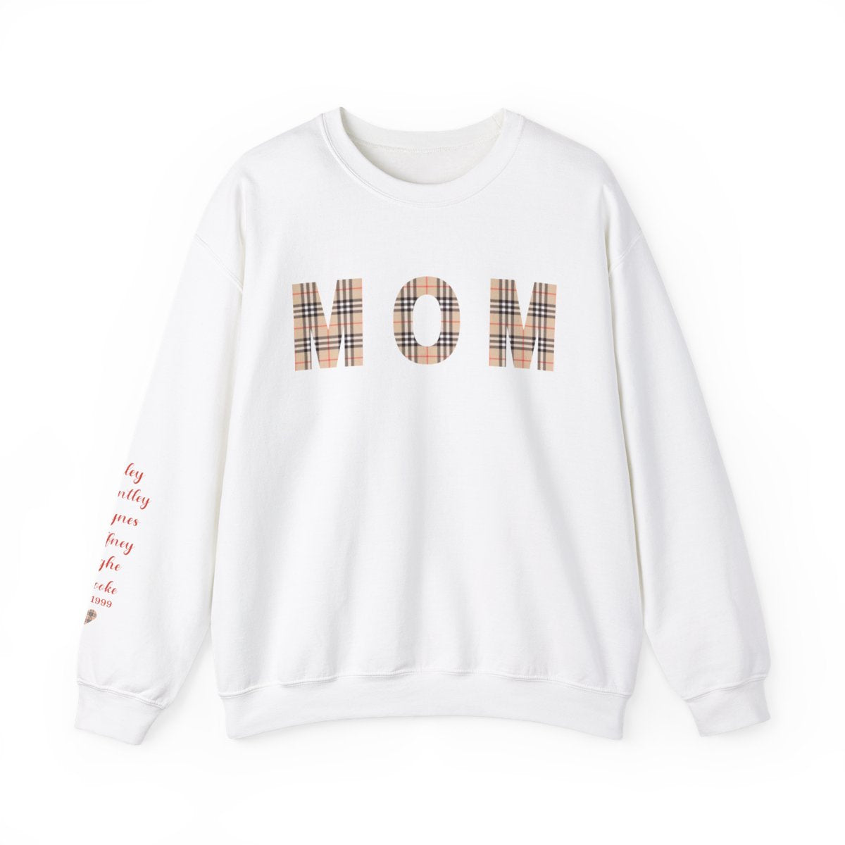 Personalized Mother's Day Crewneck Sweatshirt with grandkids' names on the sleeves