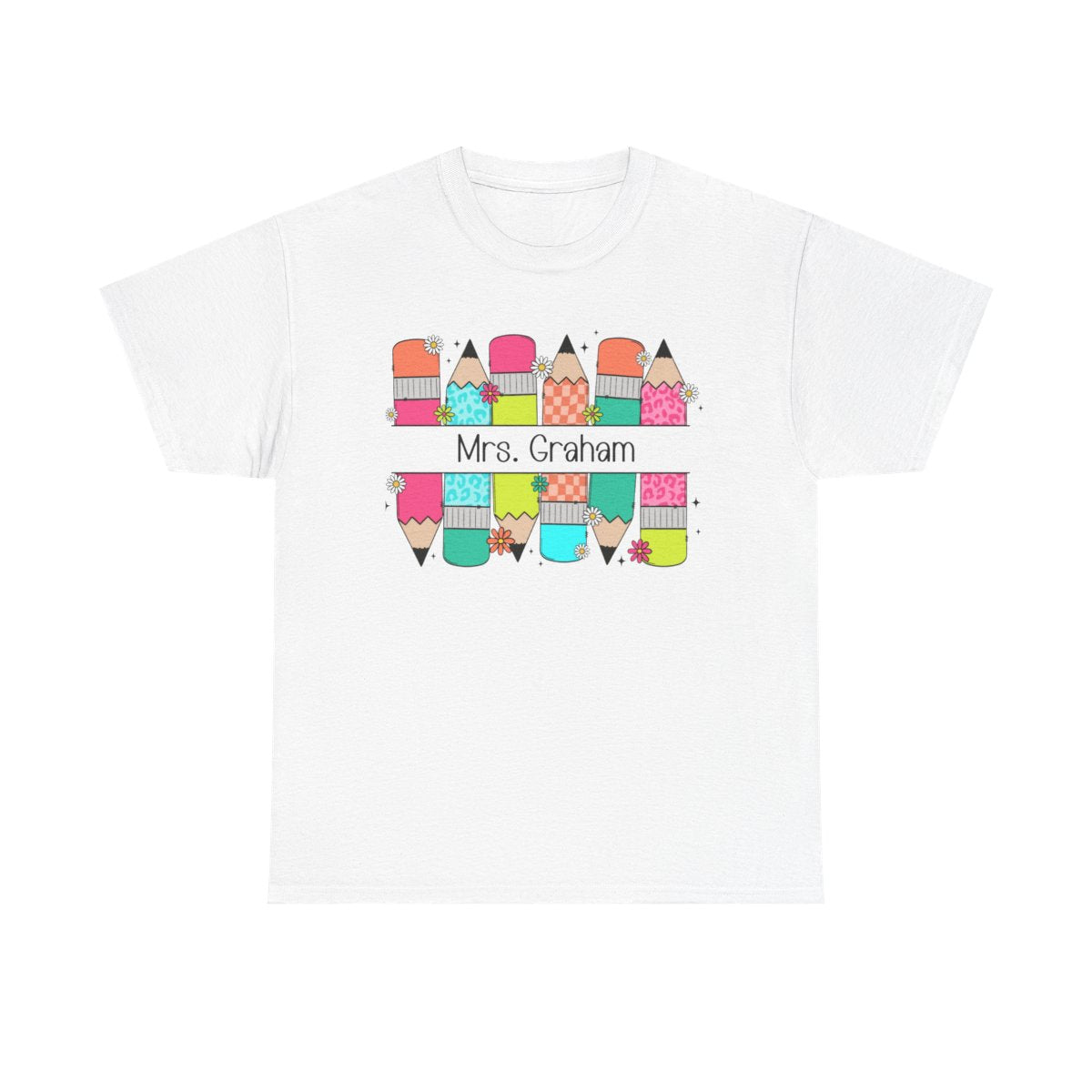 Personalized Unisex Heavy Cotton Tee, Teacher or Student Gift