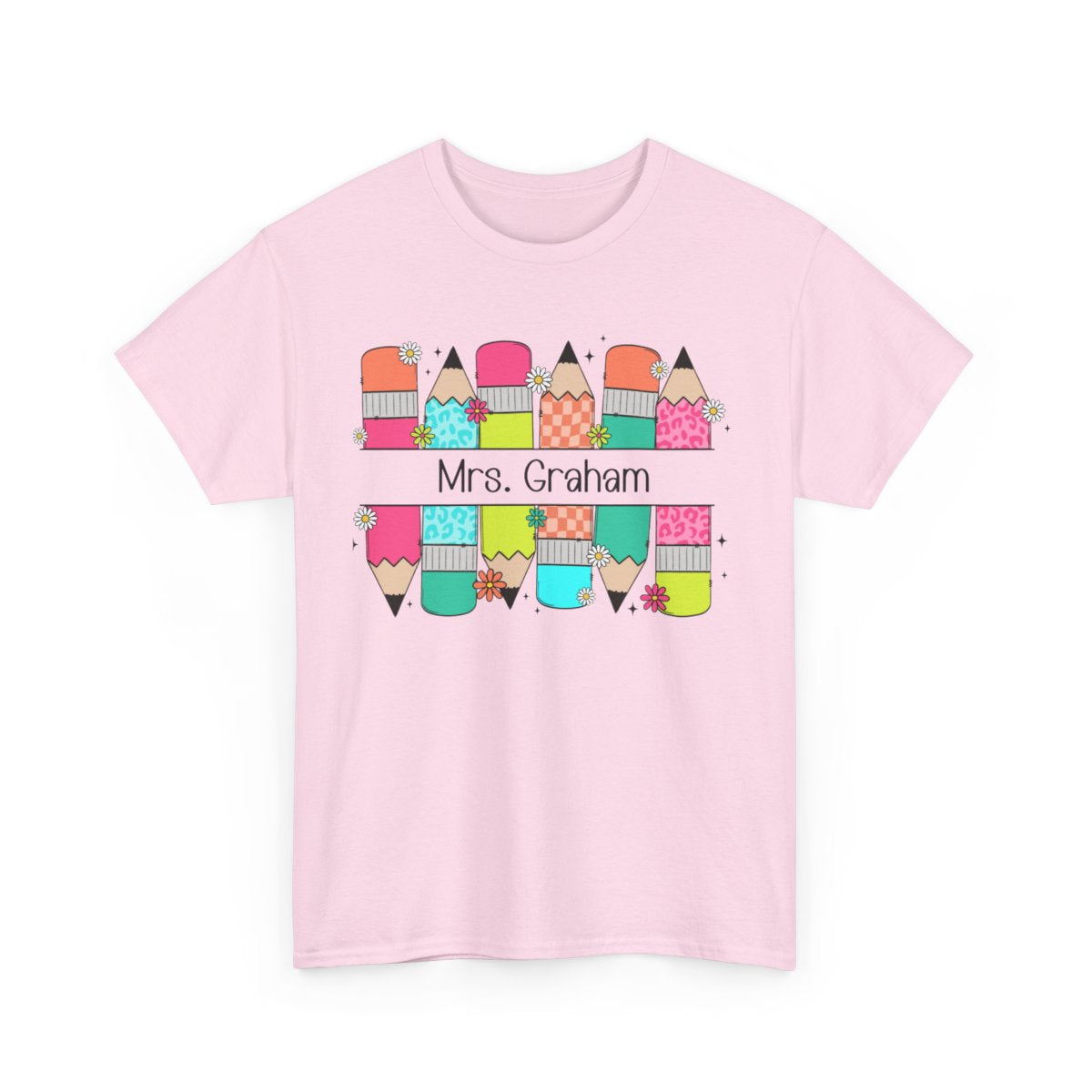 Personalized Unisex Heavy Cotton Tee, Teacher or Student Gift