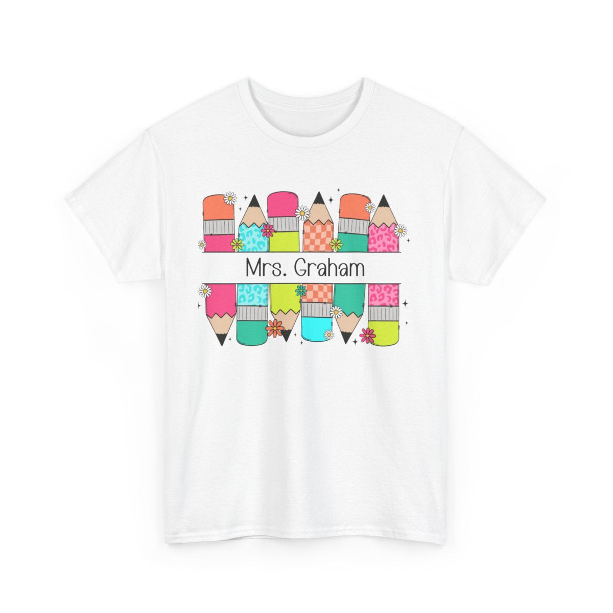 Personalized Unisex Heavy Cotton Tee, Teacher or Student Gift