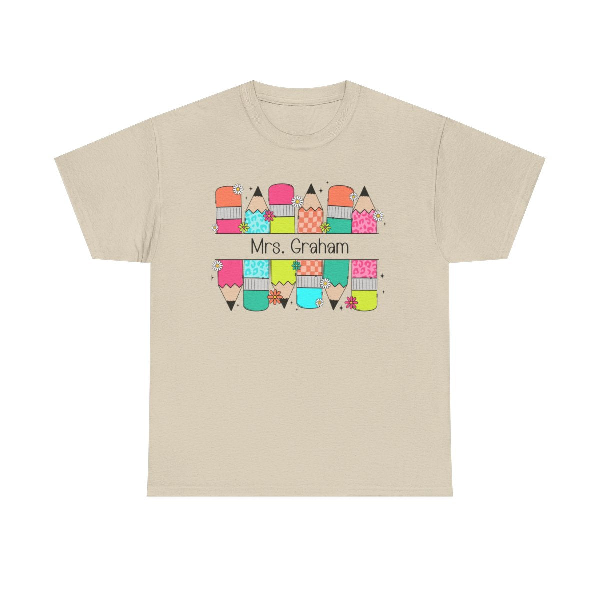 Personalized Unisex Heavy Cotton Tee, Teacher or Student Gift