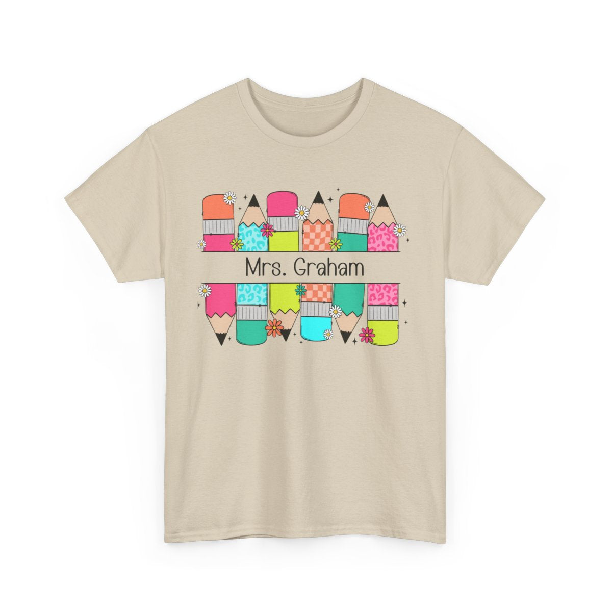 Personalized Unisex Heavy Cotton Tee, Teacher or Student Gift