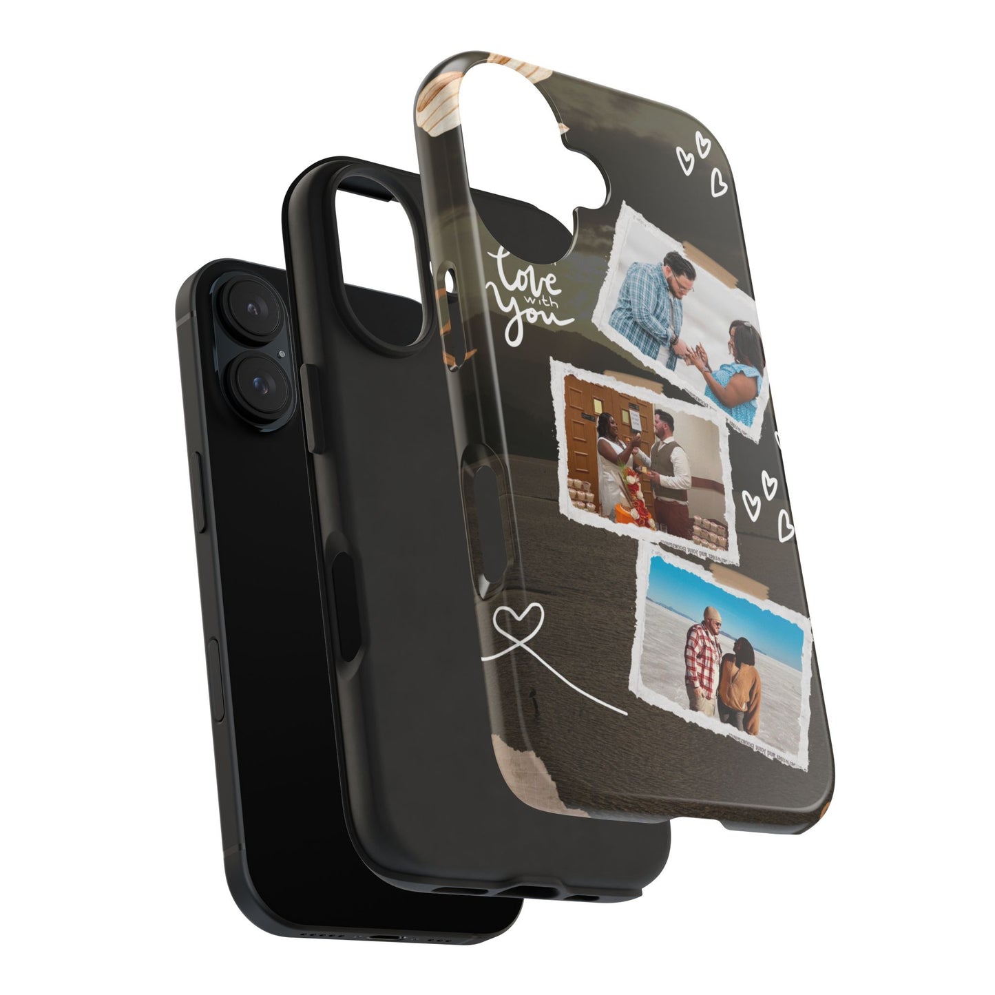 Personalized I'm in love with you Custom 3 Photo Tough Phone Case for Iphone