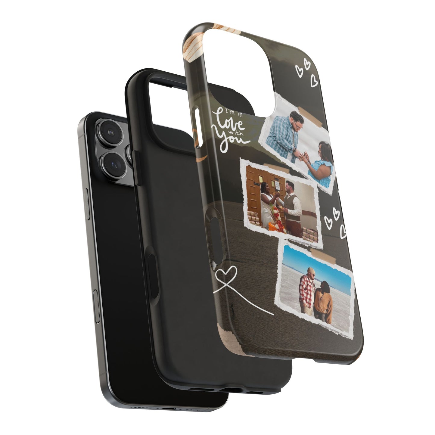 Personalized I'm in love with you Custom 3 Photo Tough Phone Case for Iphone