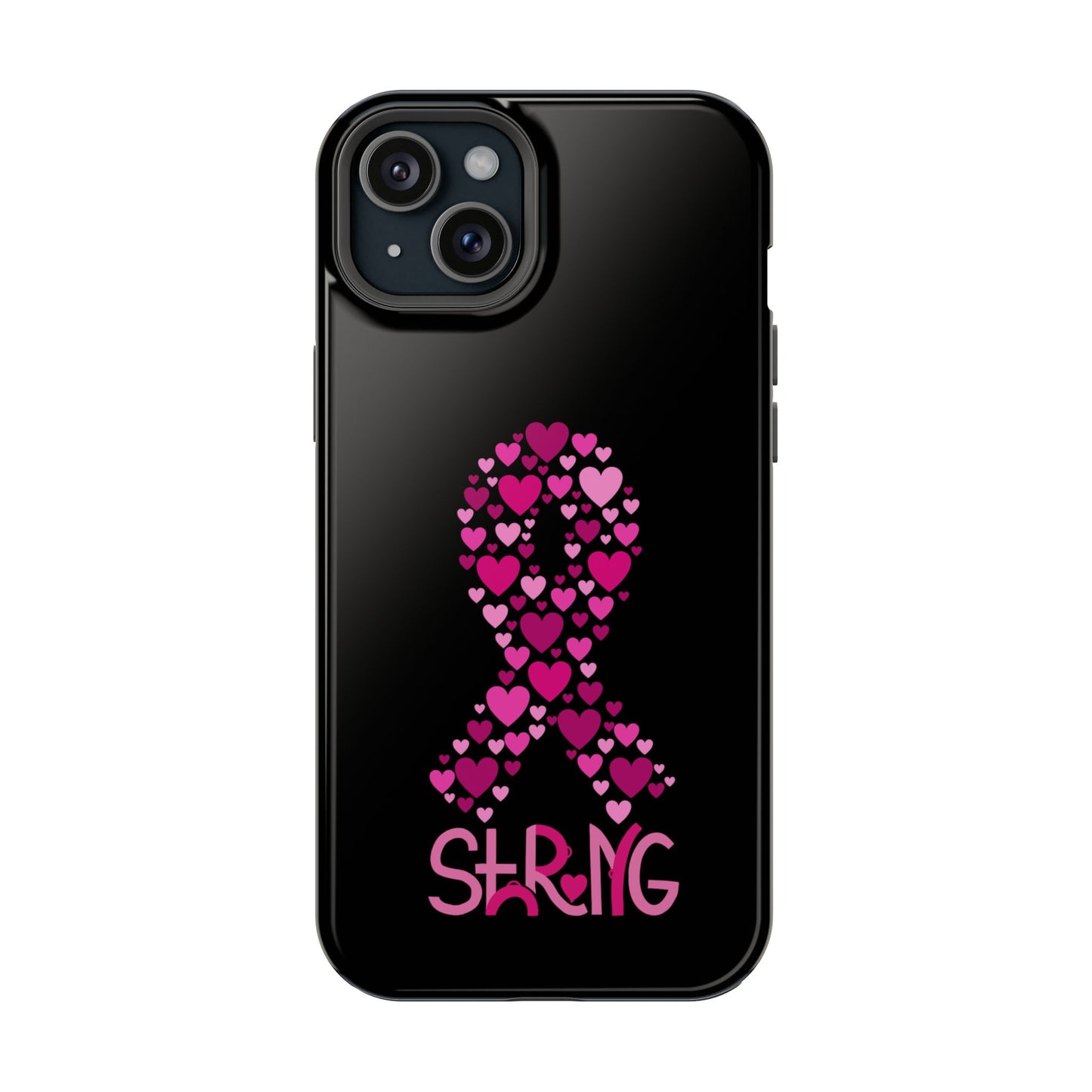 Pink Ribbon Magnetic Phone Case - Strong Heart Design, Cancer Awareness, Gift for Supporters for IPhone