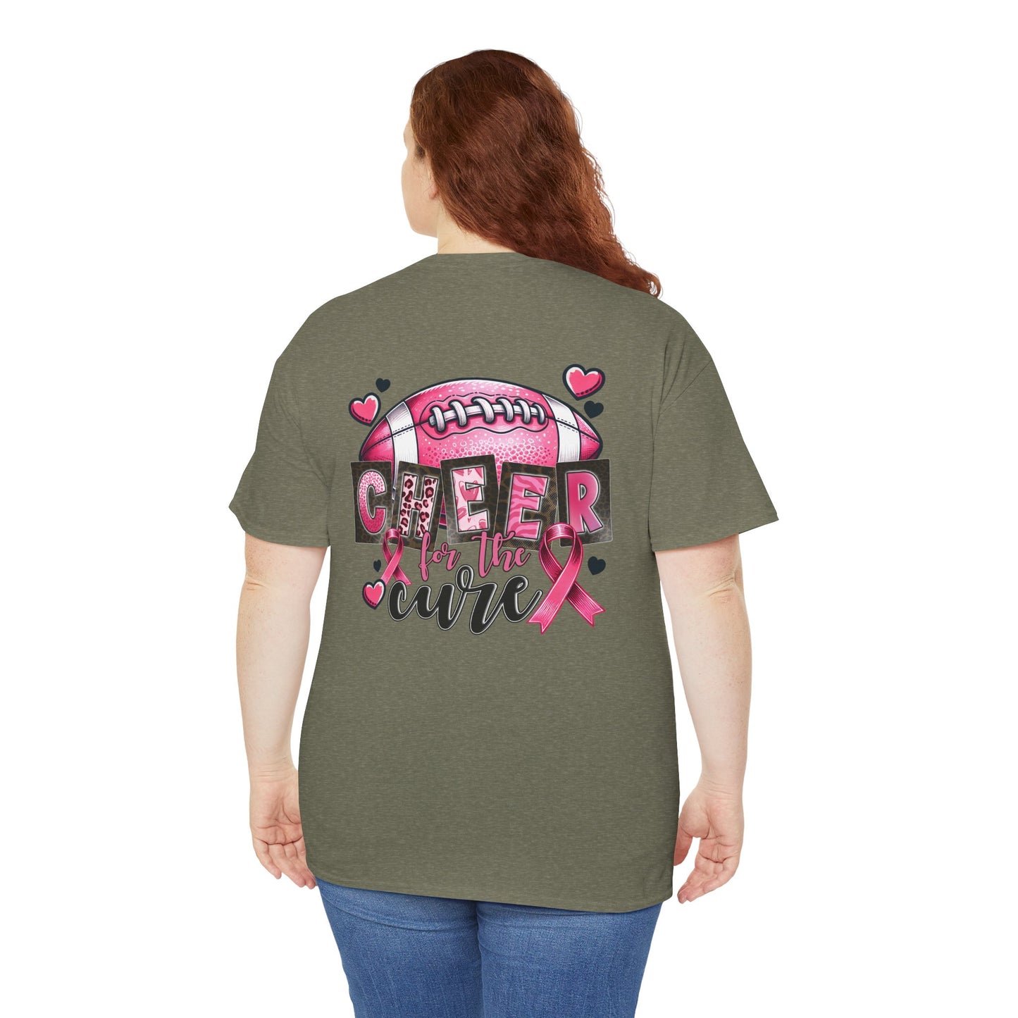 Breast Cancer Awareness Tee - "Cheer for the cure" Unisex Cotton Shirt