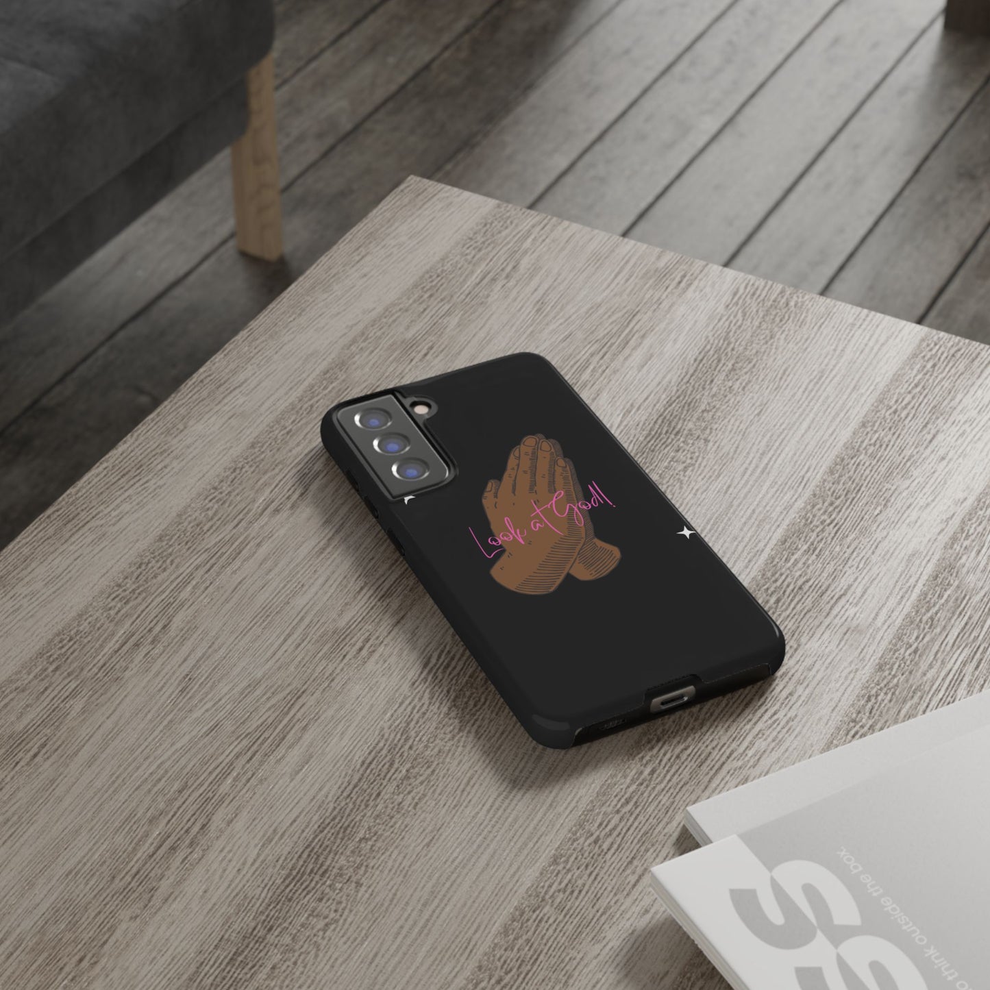 Phone Cases - 'Look at God' Praying Hands Religious Design Tough Case for Samsung