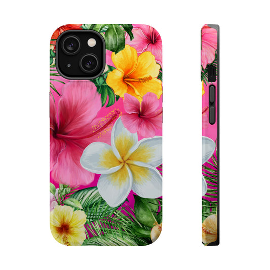 Tropical Floral MAGNETIC Phone Case - Tough, Durable, Chic Protection, Summer Vibes, Gift for Her