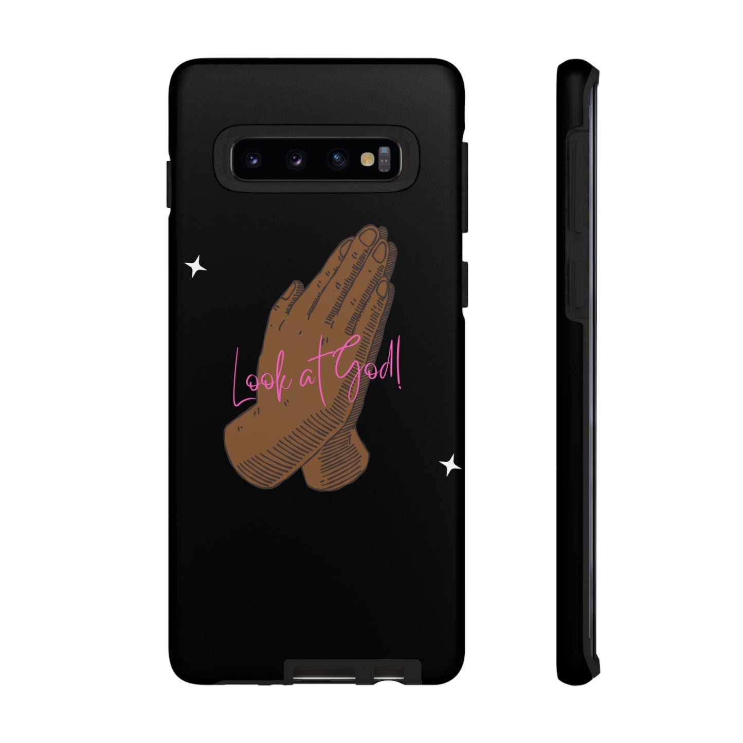 Phone Cases - 'Look at God' Praying Hands Religious Design Tough Case for Samsung