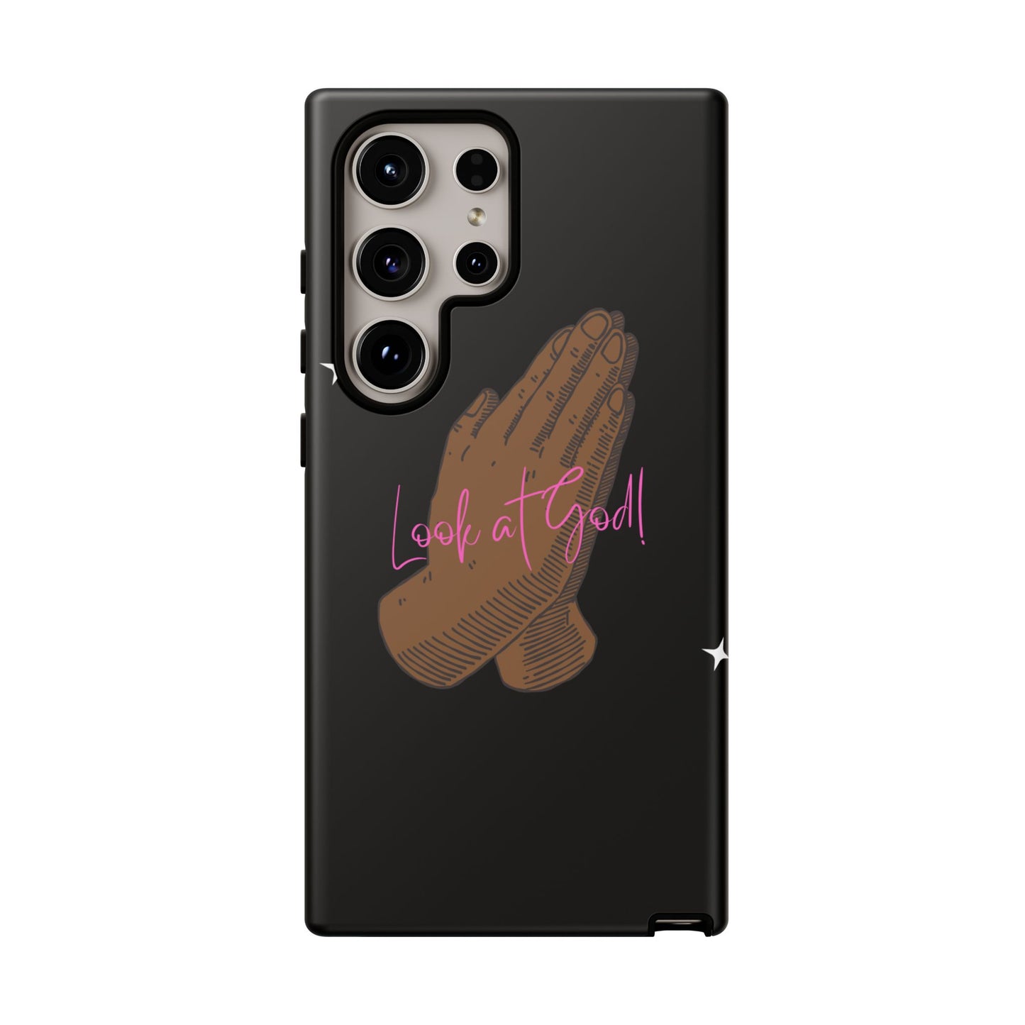 Phone Cases - 'Look at God' Praying Hands Religious Design Tough Case for Samsung