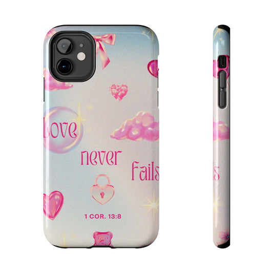 Love Never Fails Bible Verse Tough Phone Case